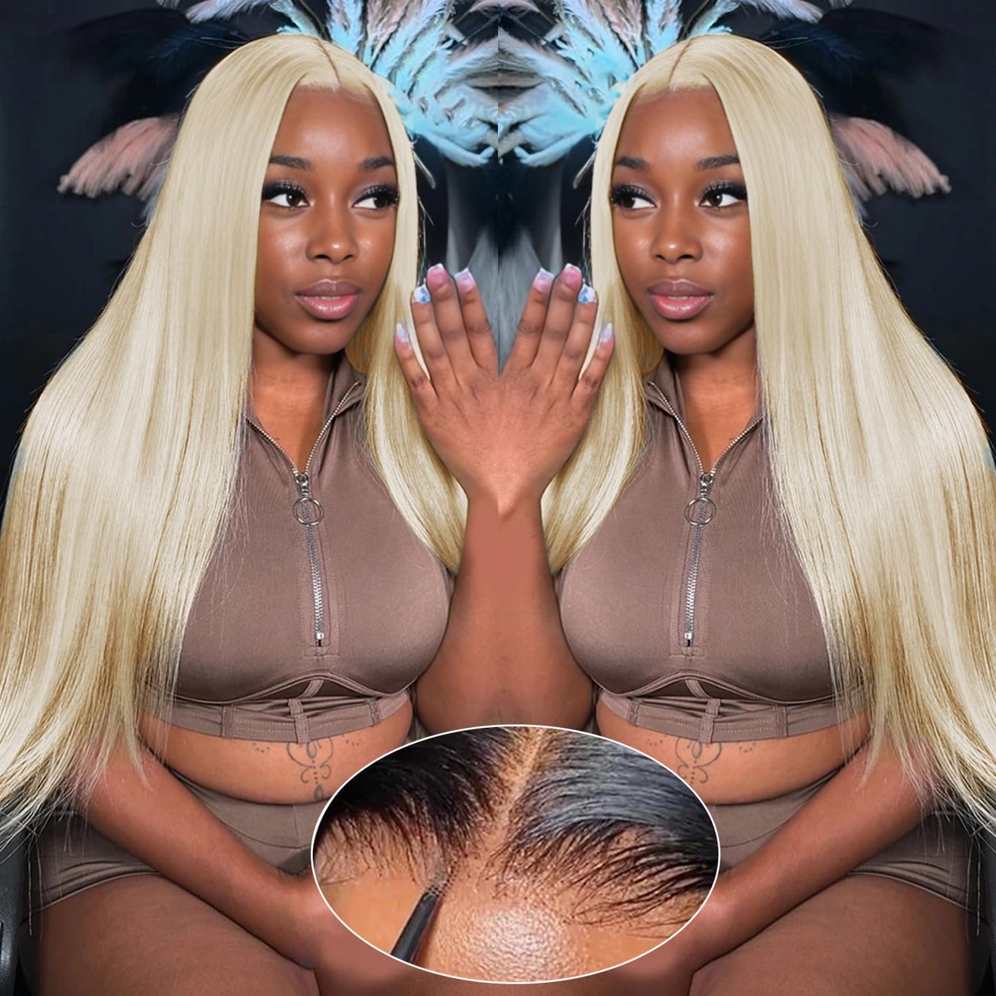 GUDOZO 9x6 613 HD Lace Front Blonde Wigs Human Hair Glueless Wigs Human Hair Pre Plucked Pre Cut 200% Density Straight Glueless Wigs Human Hair wigs for Black Women 18 inch
