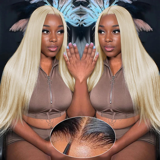 GUDOZO 9x6 613 HD Lace Front Blonde Wigs Human Hair Glueless Wigs Human Hair Pre Plucked Pre Cut 200% Density Straight Glueless Wigs Human Hair wigs for Black Women 18 inch