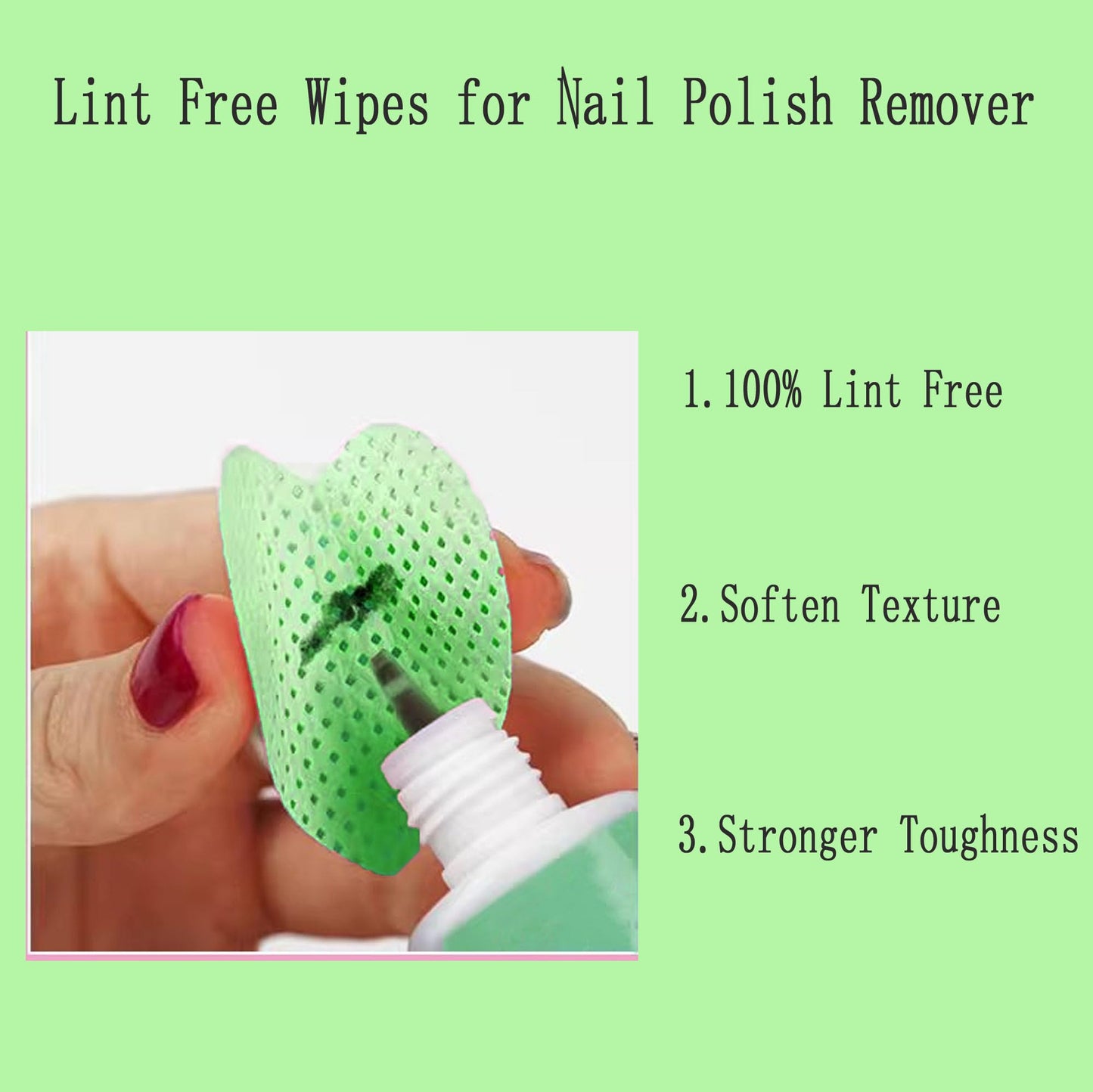 1000 PCS Lint Free Nail Wipes,Nail Polish Remover Wipes for Lash Extension Supplies,Lint-Free Lash Glue Wipes Pads Eyelash Extension Nails Wipes for Nail Polish Remover,Lash Glue Cleaning Pads, Green