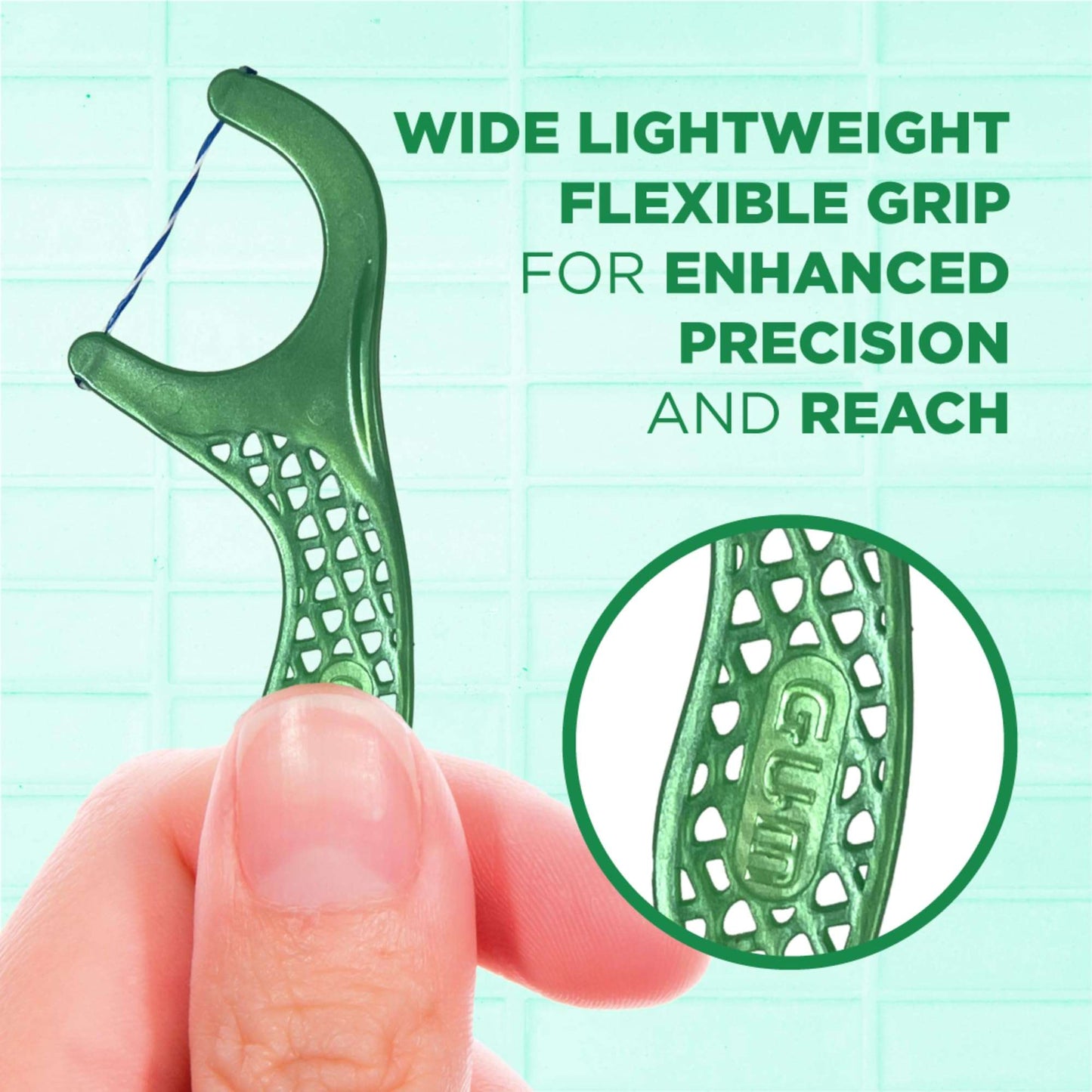 GUM Twisted Mint Floss Picks - Twisted Threads, Shred-Resistant Floss, Easy Grip Handle, 90 Count