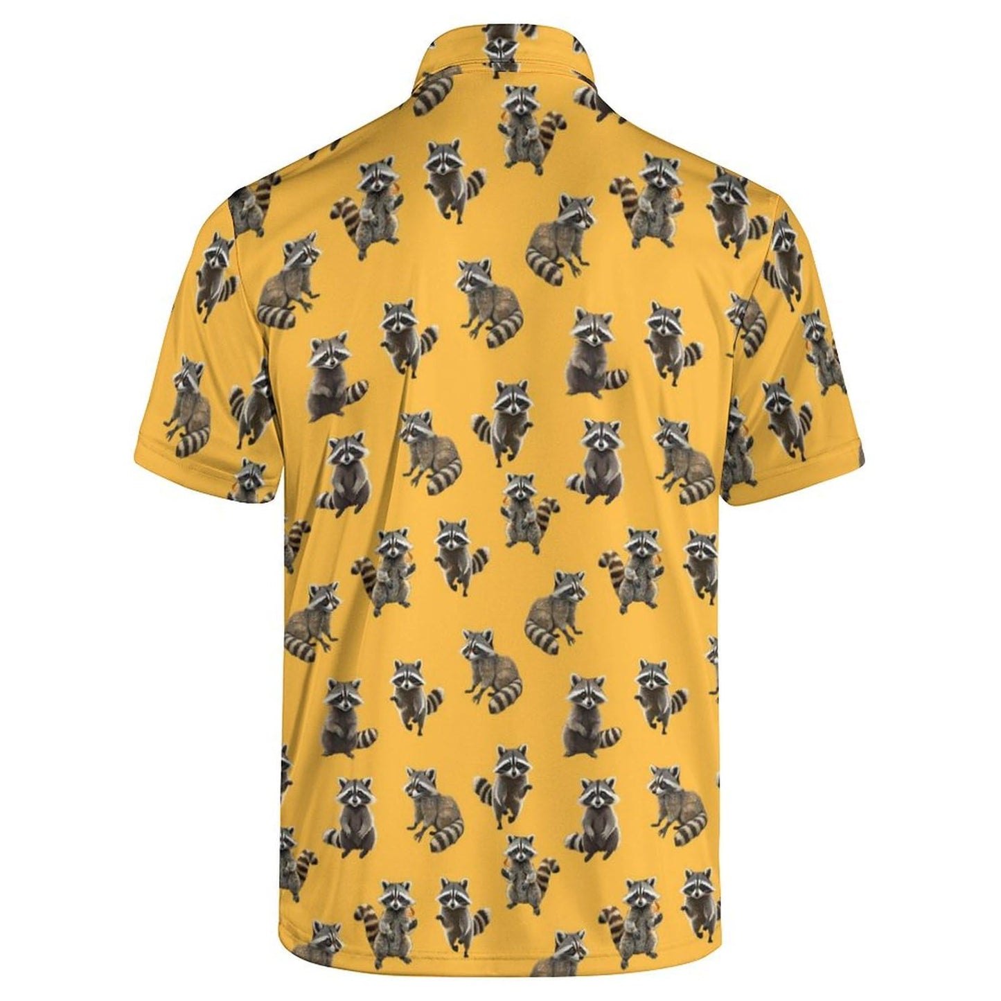 MSCPZH Raccoon Mens Golf Shirts Golf Polo Shirts for Men Short Sleeve Raccoon Polo Shirts Golf Gifts Raccoon Gifts