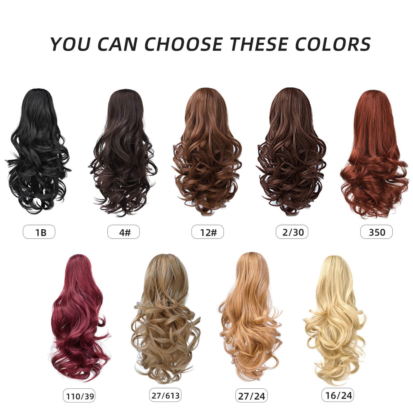 HEWEICSY Ponytail Extension, Hair Extensions Ponytail Claw 14" Wavy Fake Hair Curly Synthetic Ponytail Wig Clip Daily Fluffy Pony Tail Hair Piece for Women(Darkest Blonde)