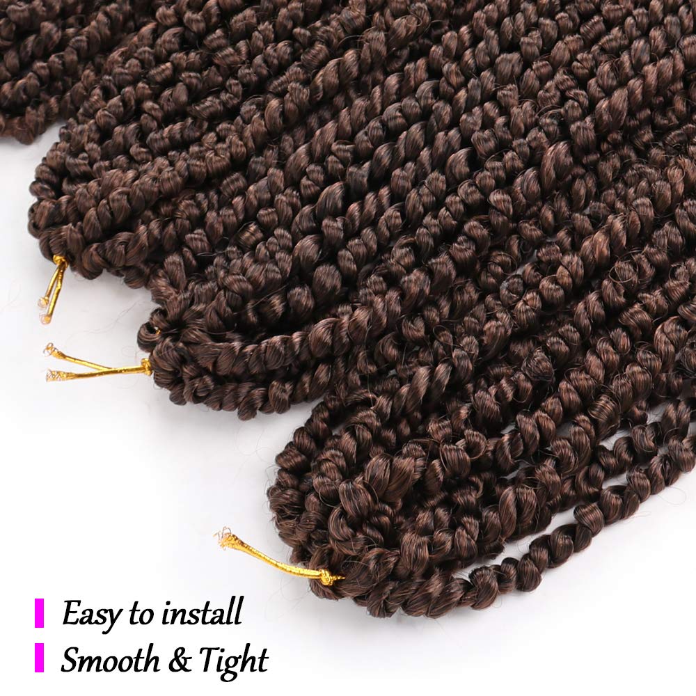 Pre-twisted Passion Twist Hair 18 Inch Pre Looped Passion Twist Crochet Hair for Women 6 Packs Afro Kinky Spring Twist Synthetic Crochet Braids Hair Extension (18Inch,T30)