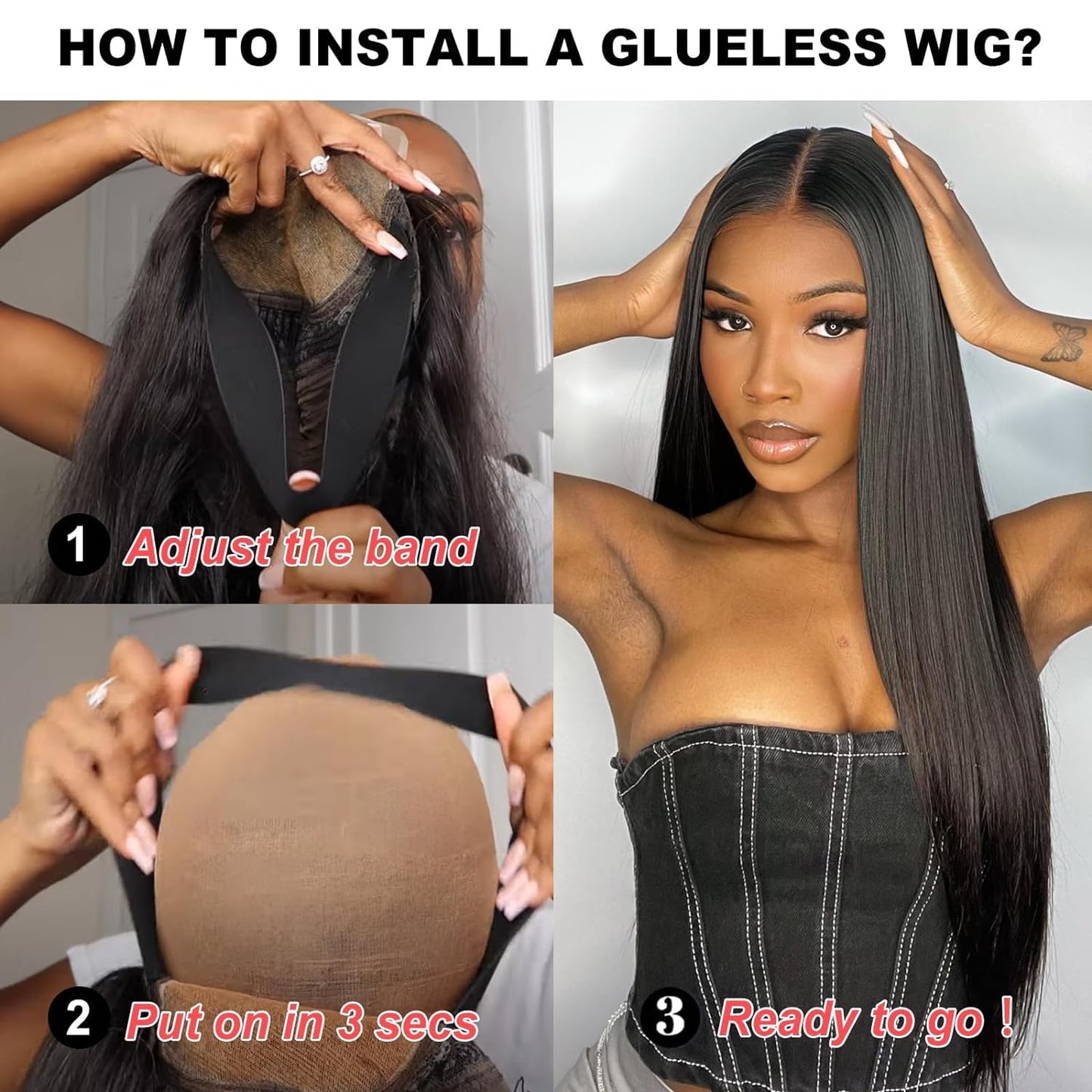 200 Density HD Lace Front Wigs Human Hair 24 Inch 13x4 Straight Lace Frontal Wear and Go Wigs Pre Cut Lace,Glueless Wigs Human Hair Pre Plucked With Baby Hair