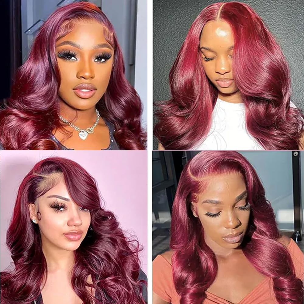 30 30 30 Inch Vinmdonm 99J Human Hair Bundles Burgundy Body Wave Bundles Brazilian Unprocessed Virgin Hair 3 Bundles 99J Body Wave Bundles Wine Red Bundles Remy Hair Extensions