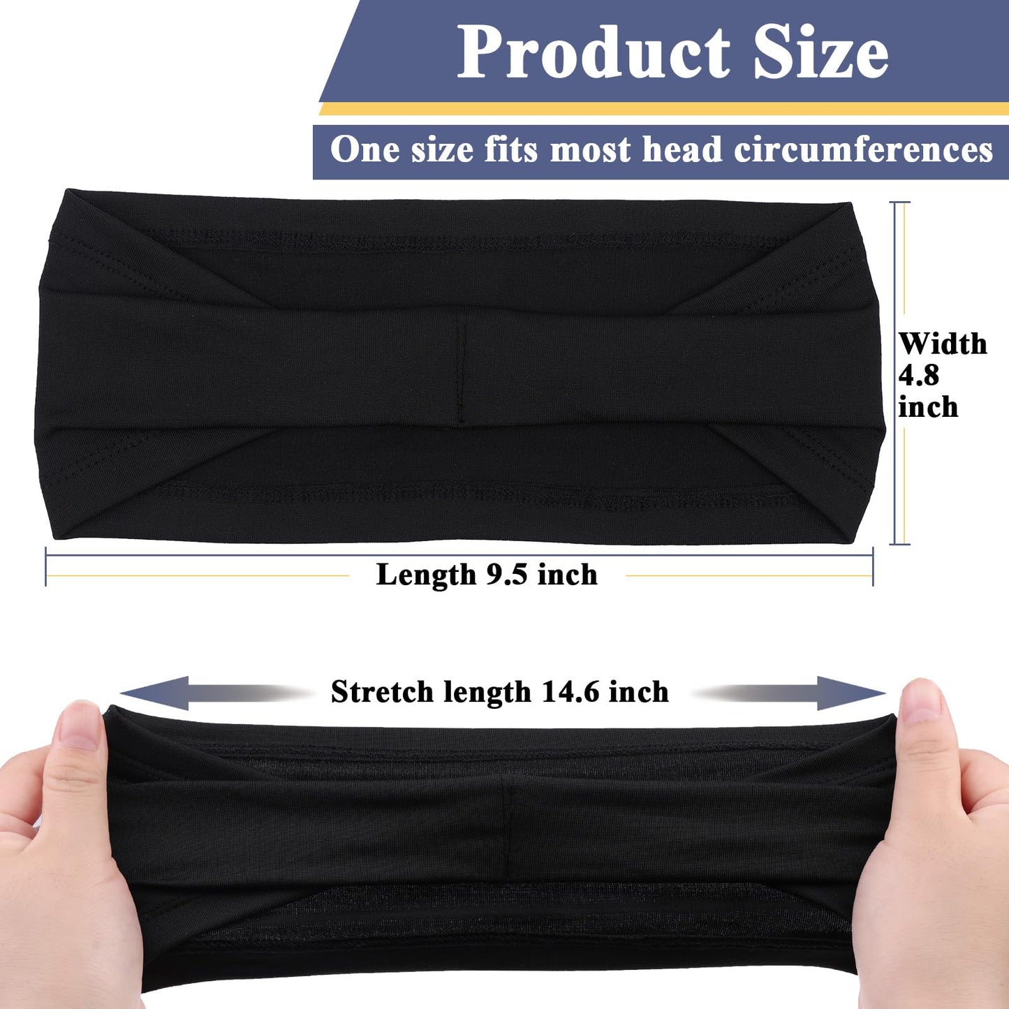 3 Packs Sweatband Sports Headbands for Men Elastic Hair Bands Fashion Headscarf Bandage Yoga Moisture Wicking Workout Running Fitness Hairbands (Black, Army Green, Dark Blue)
