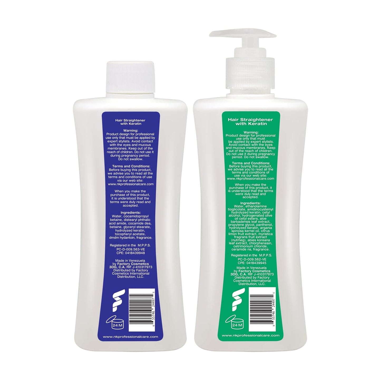 NK Professional Care Keratin Hair Straightening Treatment for All Hair Type, Nourishes, Reconstructs, and Smooths Hair, 450ml, 15oz
