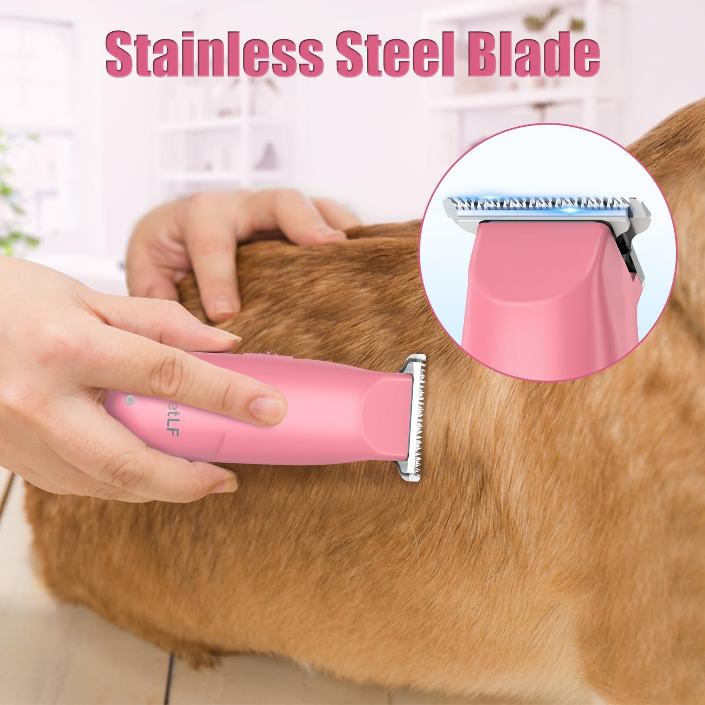 SweetLF Hair Trimmer, Mini Hair Clippers with 3 Guide Combs, USB Rechargeable Portable Hair Clippers for Men Women Baby Pet, Pink