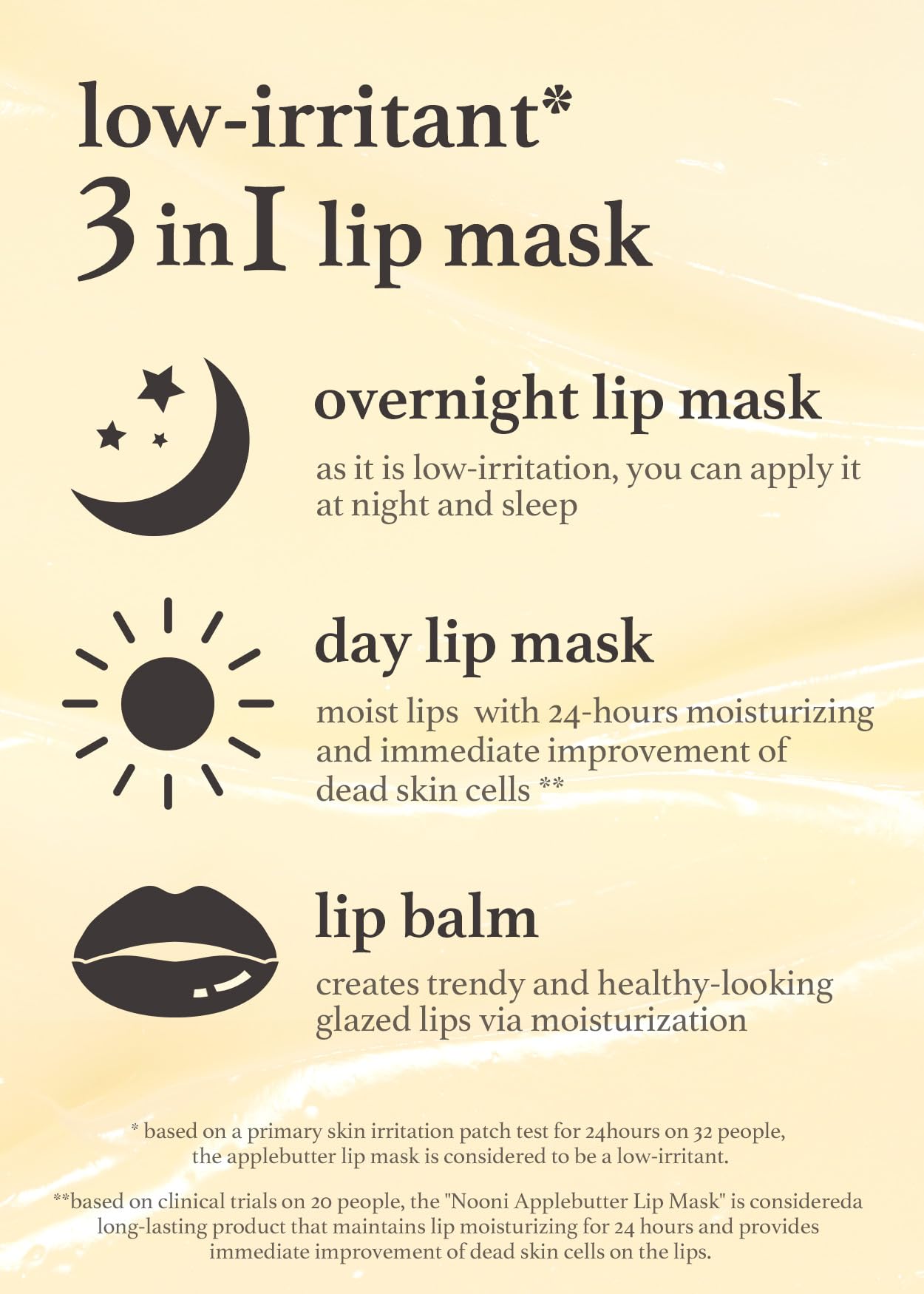NOONI Vegan Butter Melting Balm - Applebutter Lip Sleeping Mask | Shea Butter, Vitamins, Nourishing Treatment for Dry Lips, Soothing, Overnight Moisturizer, Mother's Day, 0.42 Oz
