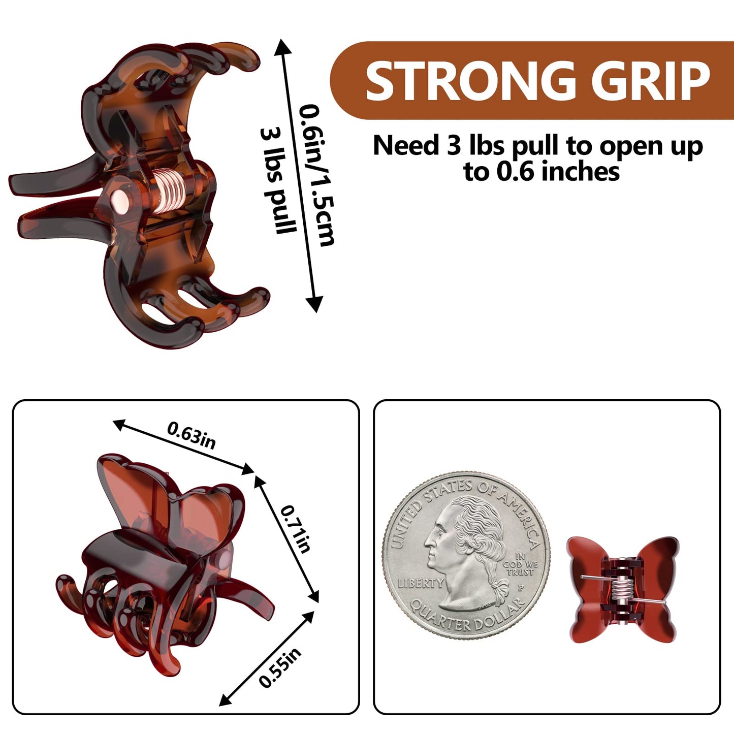 ADRIONE Small Butterfly Hair Clips for Women, 100 Bulk Pack Small Hair Clips for Women Mini Hair Clips Small Claw Clips Mini Butterfly Clips for Hair Bangs Hair Clip Mini Claw Clips for Thin Fine Hair