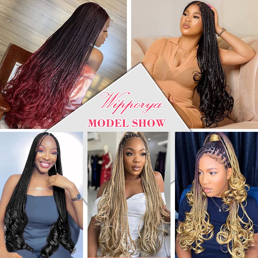 Ginger French Curl Braiding Hair 30 inch 6 Packs Loose Wave Bouncy Braiding Hair Pre Stretched 120g/pack Yaki Curly Braiding Hair Crochet hair for Black Women Hair Extensions(30 inch(pack of 6),#350)