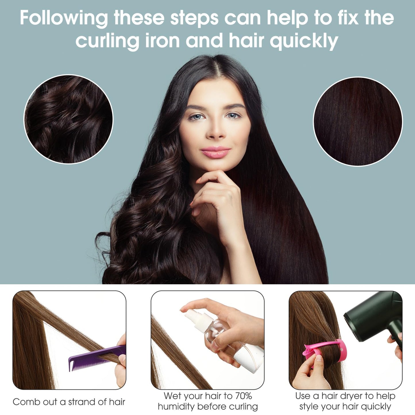 141 Pieces Hair Rollers Set Include 60 Plastic Hair Rollers (Red,6 Size)