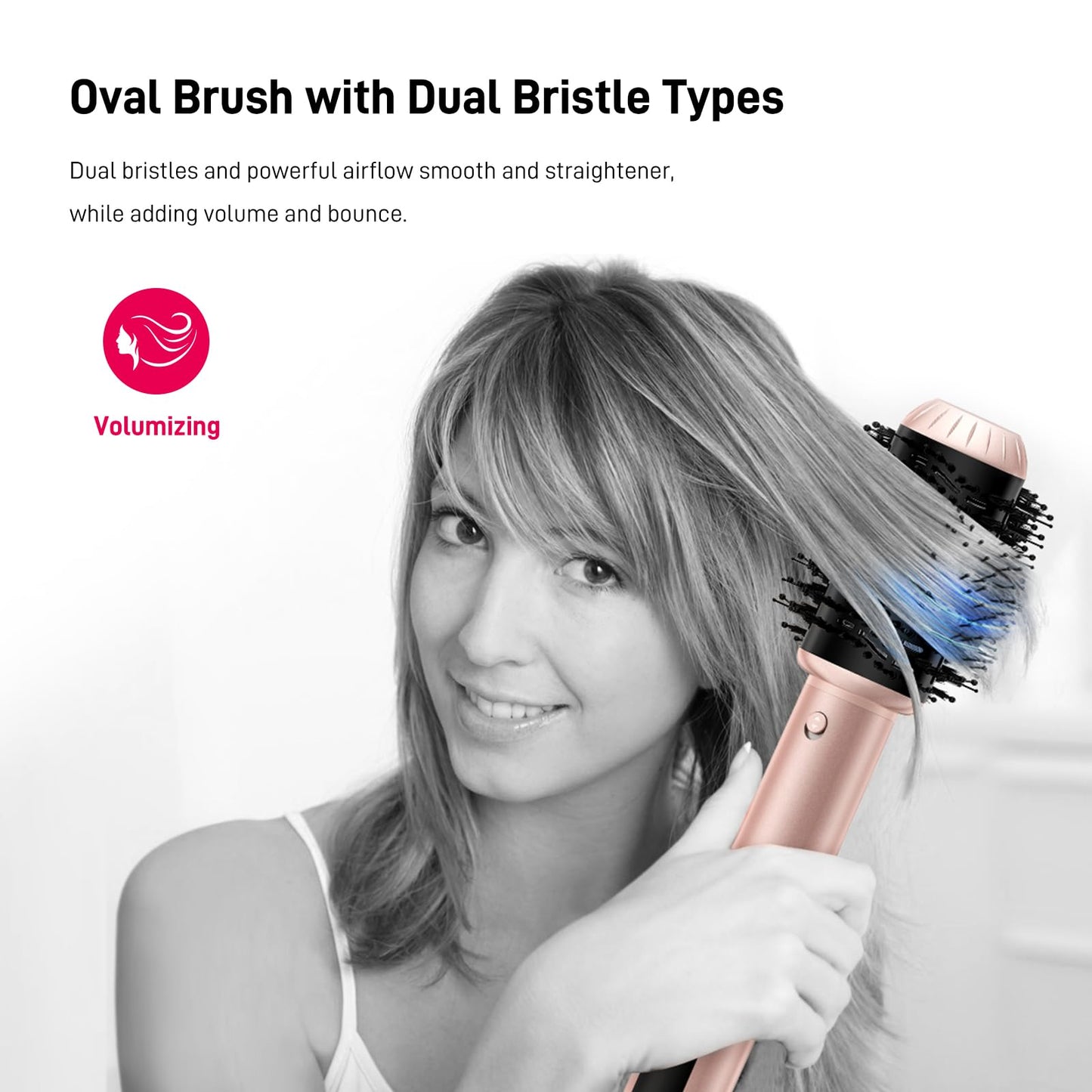 Hair Dryer Brush 5 in 1-110,000 RPM High-Speed Frizz-Free Blow Dryer for Fast Drying, Multi Hair Styler with Auto-Wrap Curlers, Blow Dryer Brush for Straightening Volumizing Curling Styling