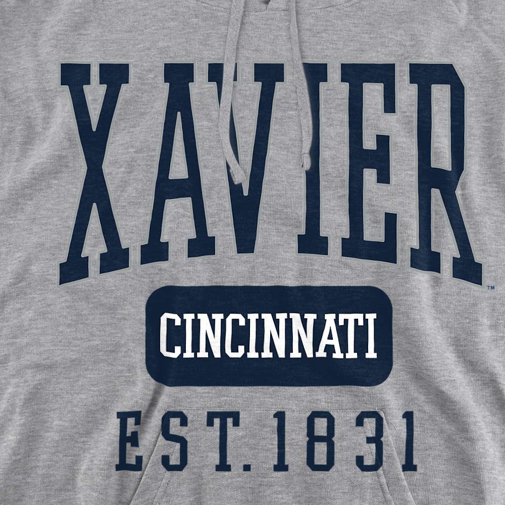 Xavier University Official Founded Date Unisex Adult Pull-Over Hoodie,Athletic Heather, X-Large