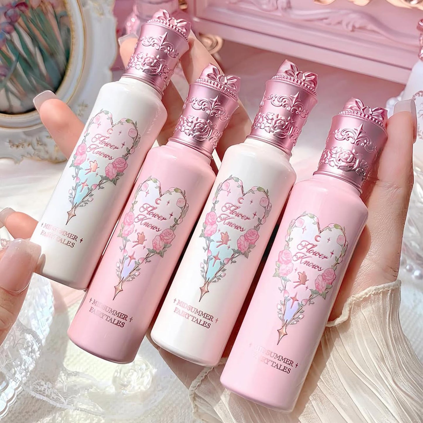 Flower Knows Midsummer Fairytales Liquid Highlighter,Shimmering Face & Body Illuminator,Glow Finish,Blendable & Long-lasting Radiance for Women & Girls(02 Sunset Forest)