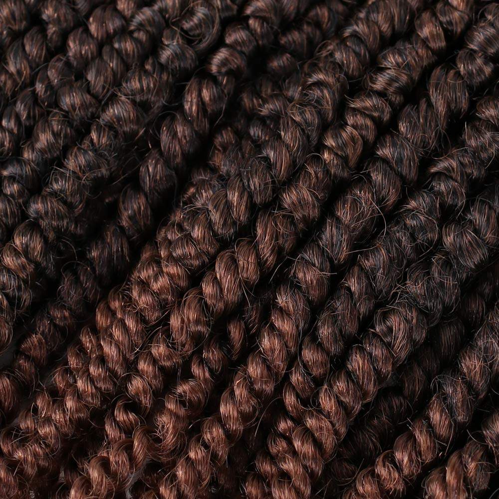 Pre-twisted Passion Twist Hair 18 Inch Pre Looped Passion Twist Crochet Hair for Women 6 Packs Afro Kinky Spring Twist Synthetic Crochet Braids Hair Extension (18Inch,T30)