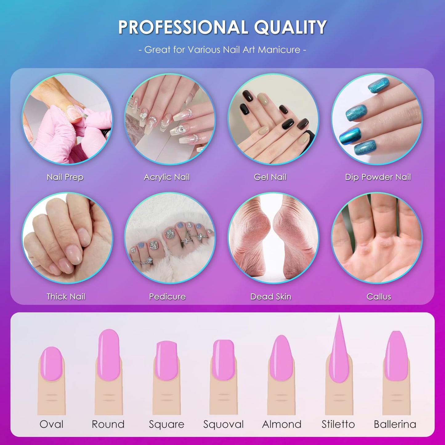 26pcs Nail Drill Bits Set, 3/32inch Professional Ceramic Safety Bits for Nail Drill, Diamond Cuticle Efile Nail Drill Bits, Remover Bits for Acrylic Gel Nail Tech Manicure Pedicure, Home Salon