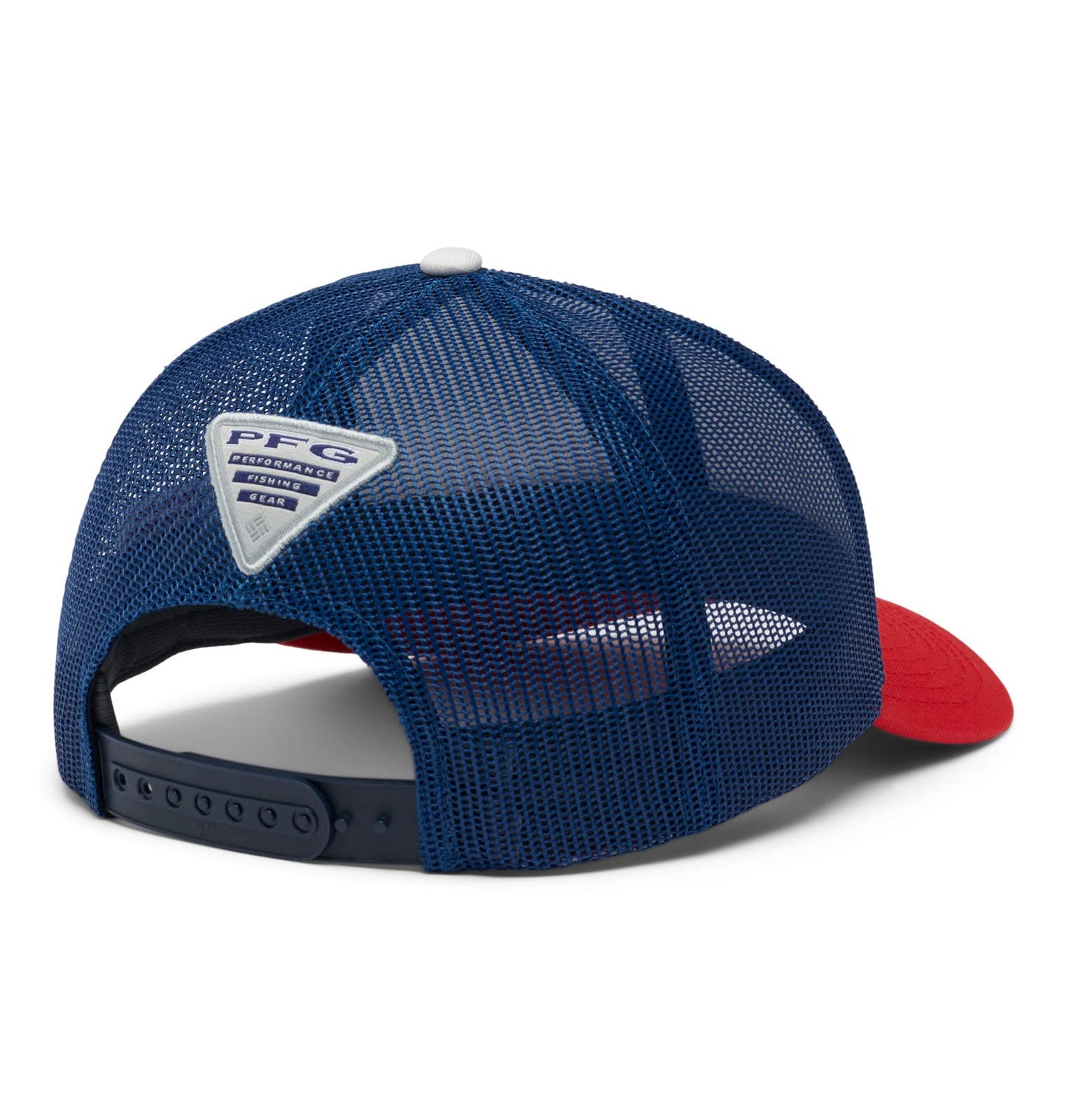 Columbia Unisex PFG Logo Mesh Snap Back - Mid, Red Spark/US Flag, One Size