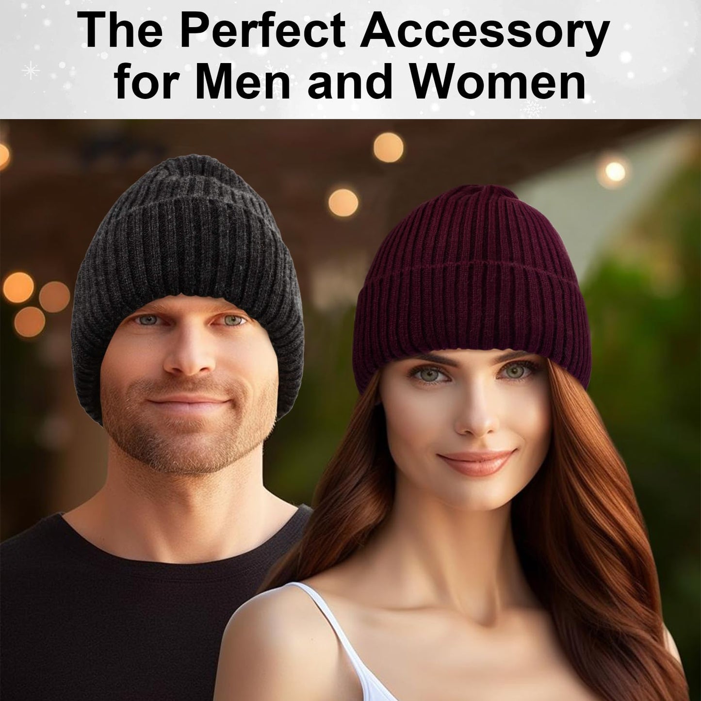 Oversize L/XL/XXL Beanie Hat for Big Heads - Unisex Merino Wool Cuff Beanie Winter Hat for Men and Women Slate Gray