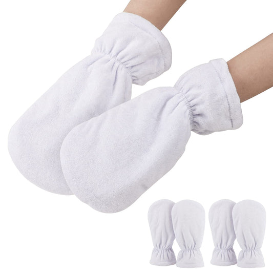 Segbeauty 4pcs Paraffin Wax Mitts, Thick Paraffin Heated Hand Covers, Paraffin Baths Gloves for Hot Wax Hand thera-py Bath Paraffin Thermal treat-ment SPA Wax Warmer Paraffin Wax Machine White