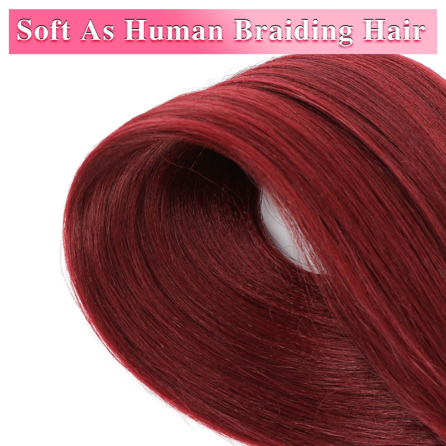 530 Braiding Hair Pre Stretched 26 Inch 2 Packs 530 Braid Hair Professional Prestretched Braiding Hair Extensions for Box Braids(530#, 2 Packs, 26 Inch)