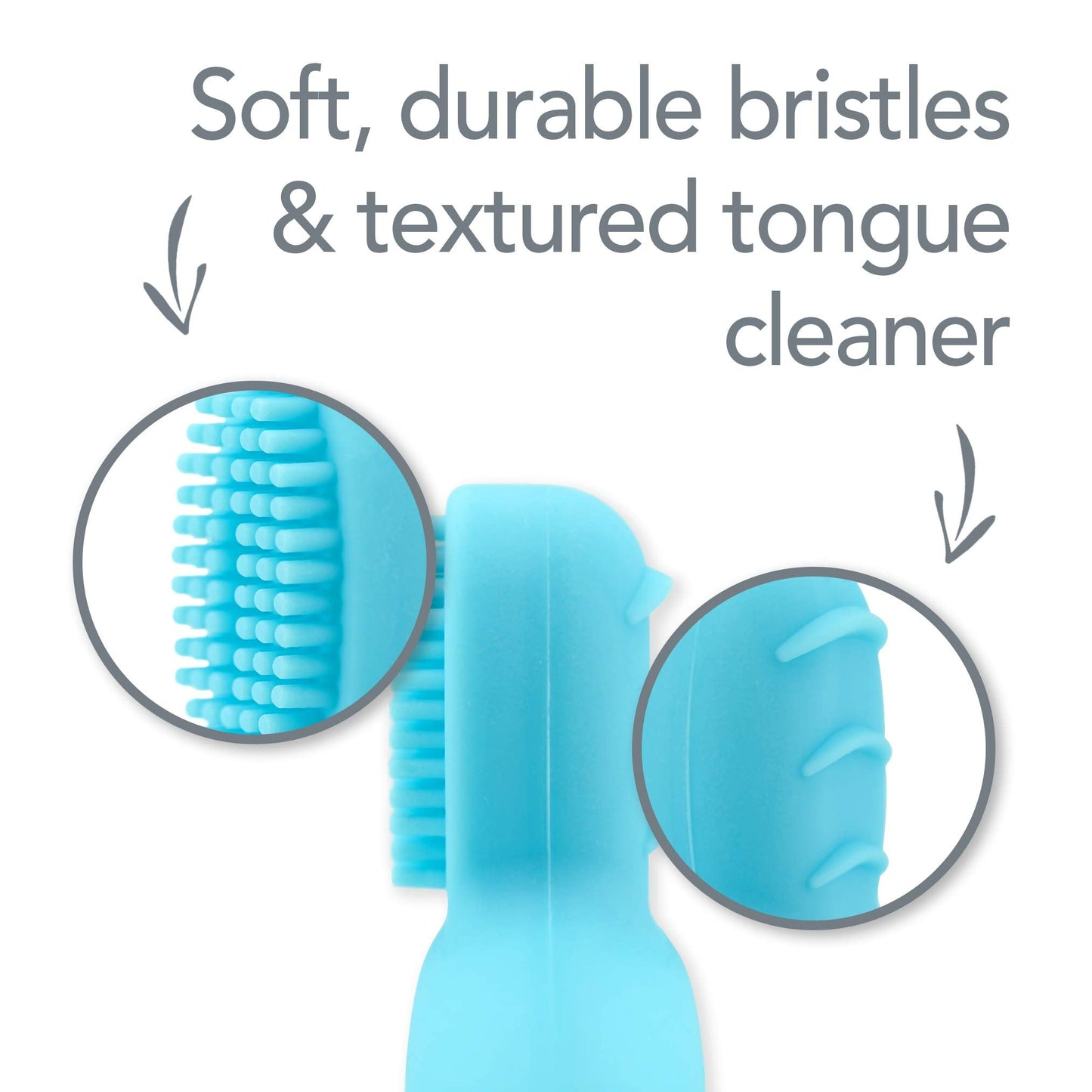 green sprouts Learning Toothbrush Made from Silicone | Toddler Training Toothbrush to Learn Brushing Skills |100% Food-Grade LFGB Silicone Without BPA, BPS, BPF | Sterilizer Safe, Aqua