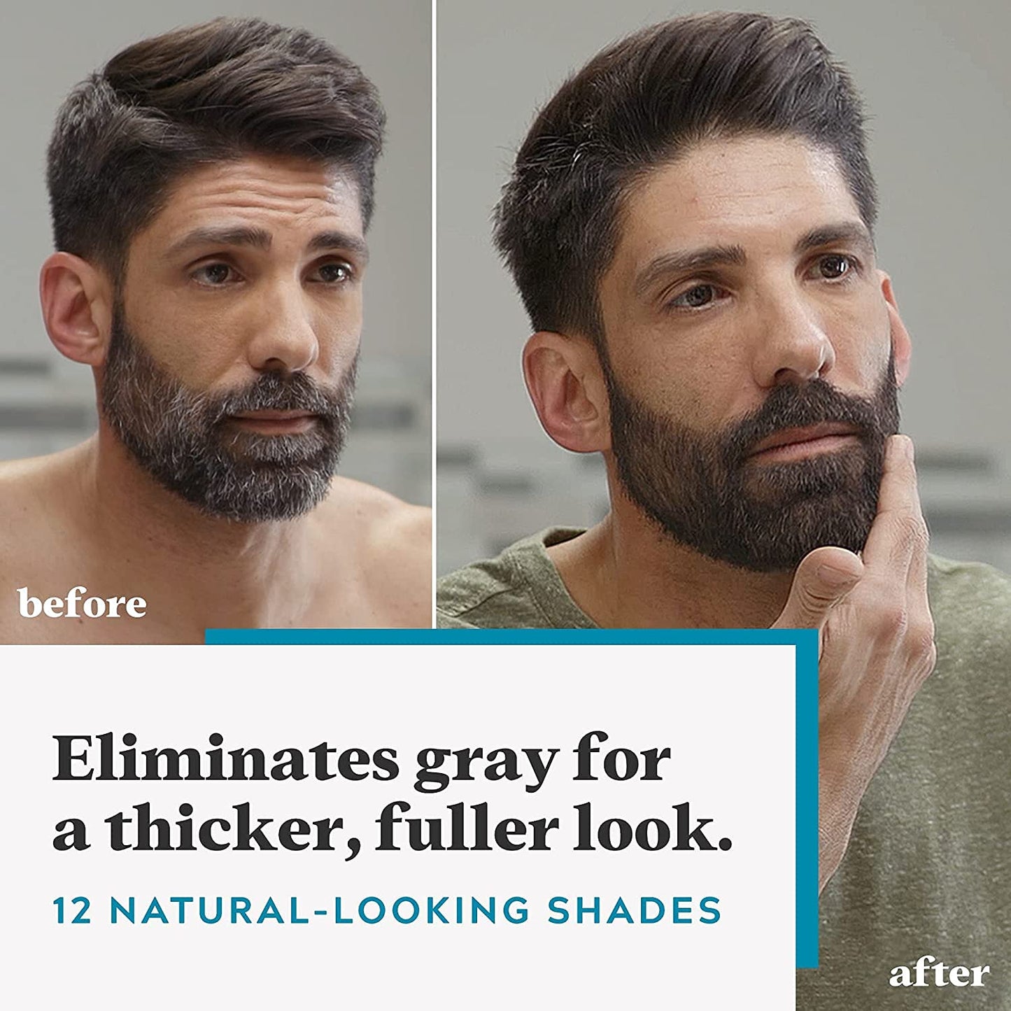 Just For Men Mustache & Beard, Beard Dye for Men with Brush Included for Easy Application, With Biotin Aloe and Coconut Oil for Healthy Facial Hair - Real Black, M-55, Pack of 1 (Packaging May Vary)
