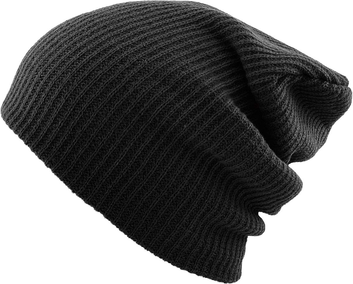 KBW-12 BLK Comfortable Soft Slouchy Beanie Collection Winter Ski Baggy Hat Unisex Various Styles