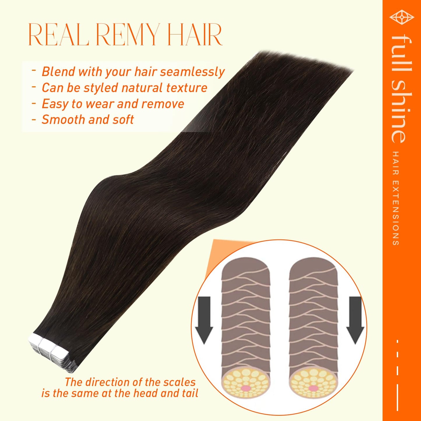 Full Shine Tape In Hair Extensions Human Hair 10 Inch Color 2 Darkest Brown Tape In Hair Extensions Double Sided Tape In Extensions Skin Weft Tape In Human Hair Extensions 30 Grams 20 Pcs For Women