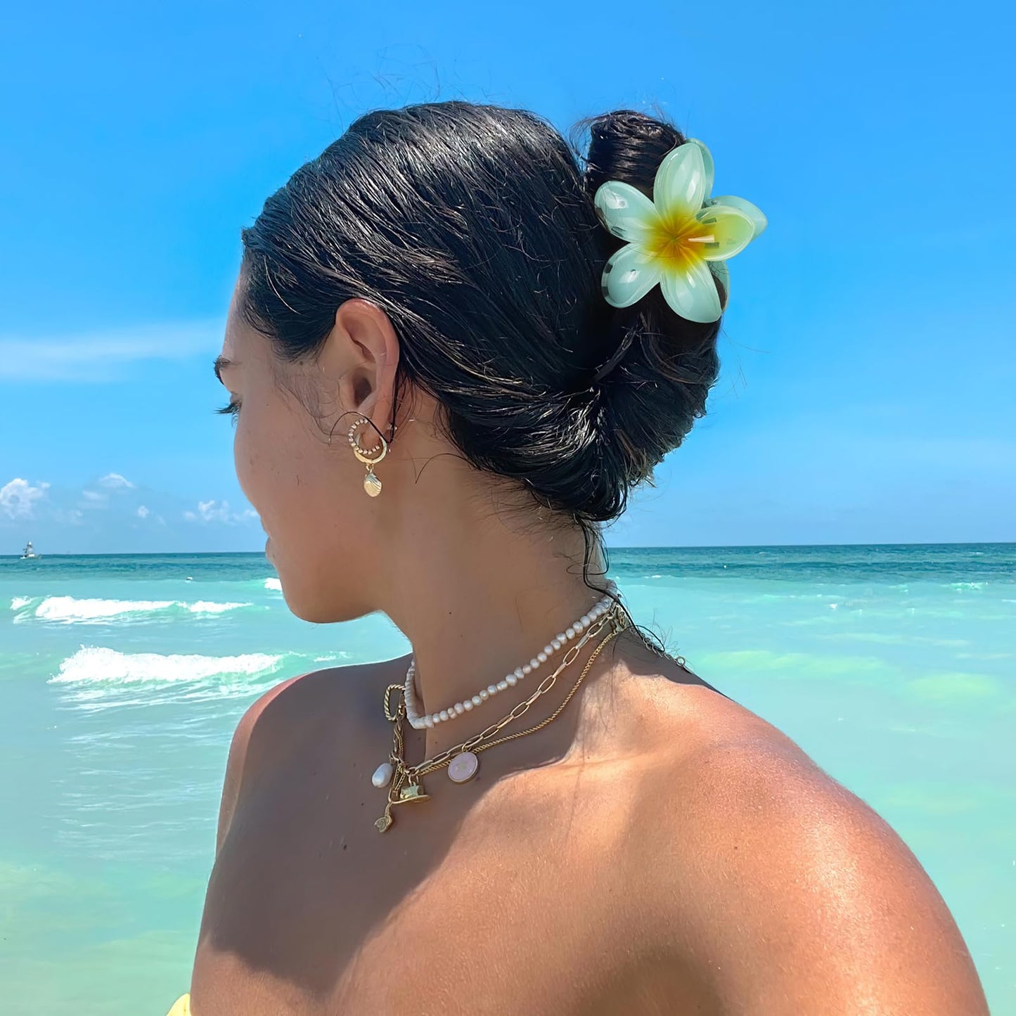 6 Pcs Flower Hair Claw Clips, Hawaiian Hair Clips for Women, Beach Cute Hair Accessories