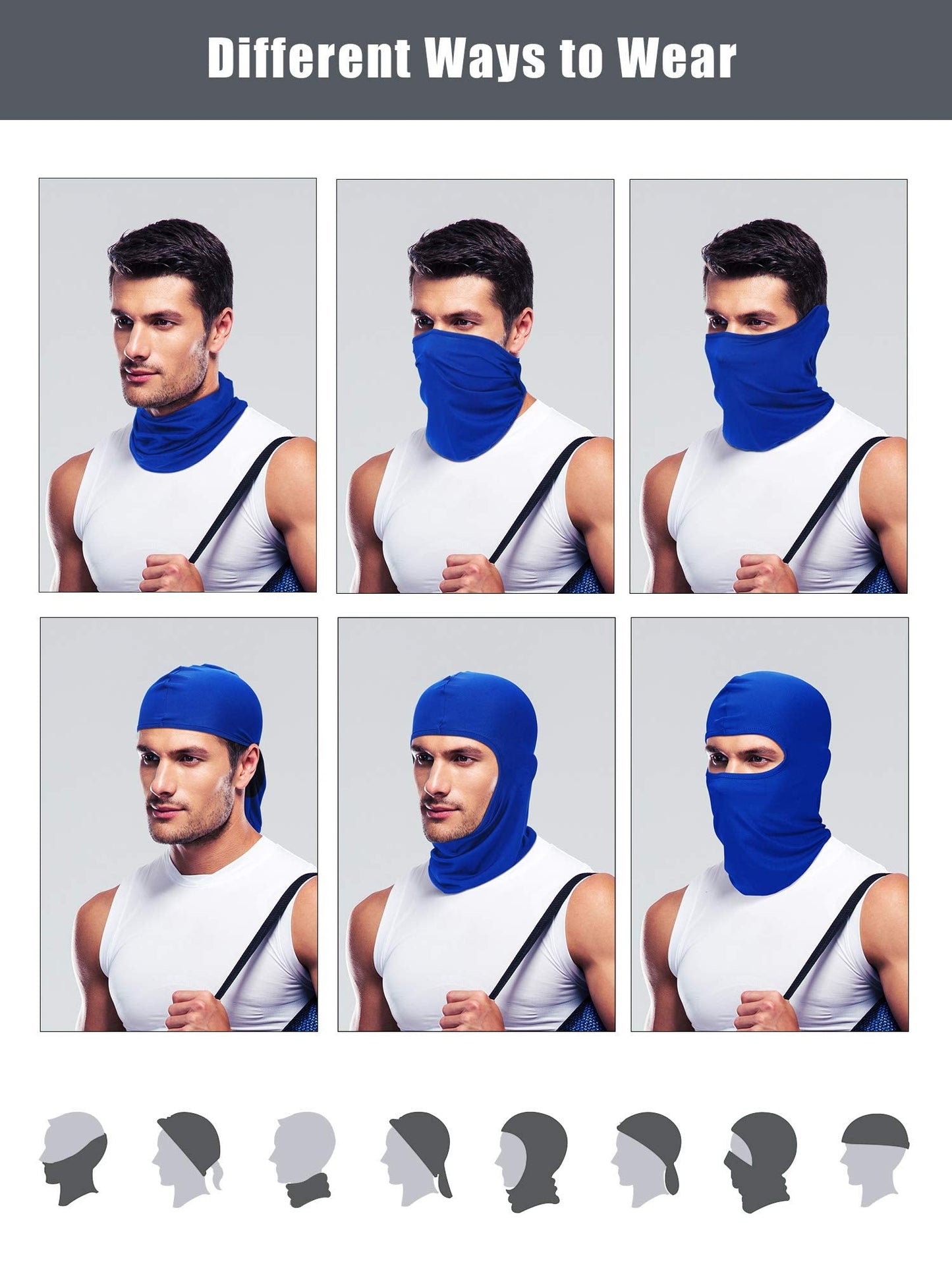 9 Pieces Ski Mask for Men Full Face Cover UV Sun Protection Face Mask Balaclava Mask for Outdoor Motorcycle Cycling