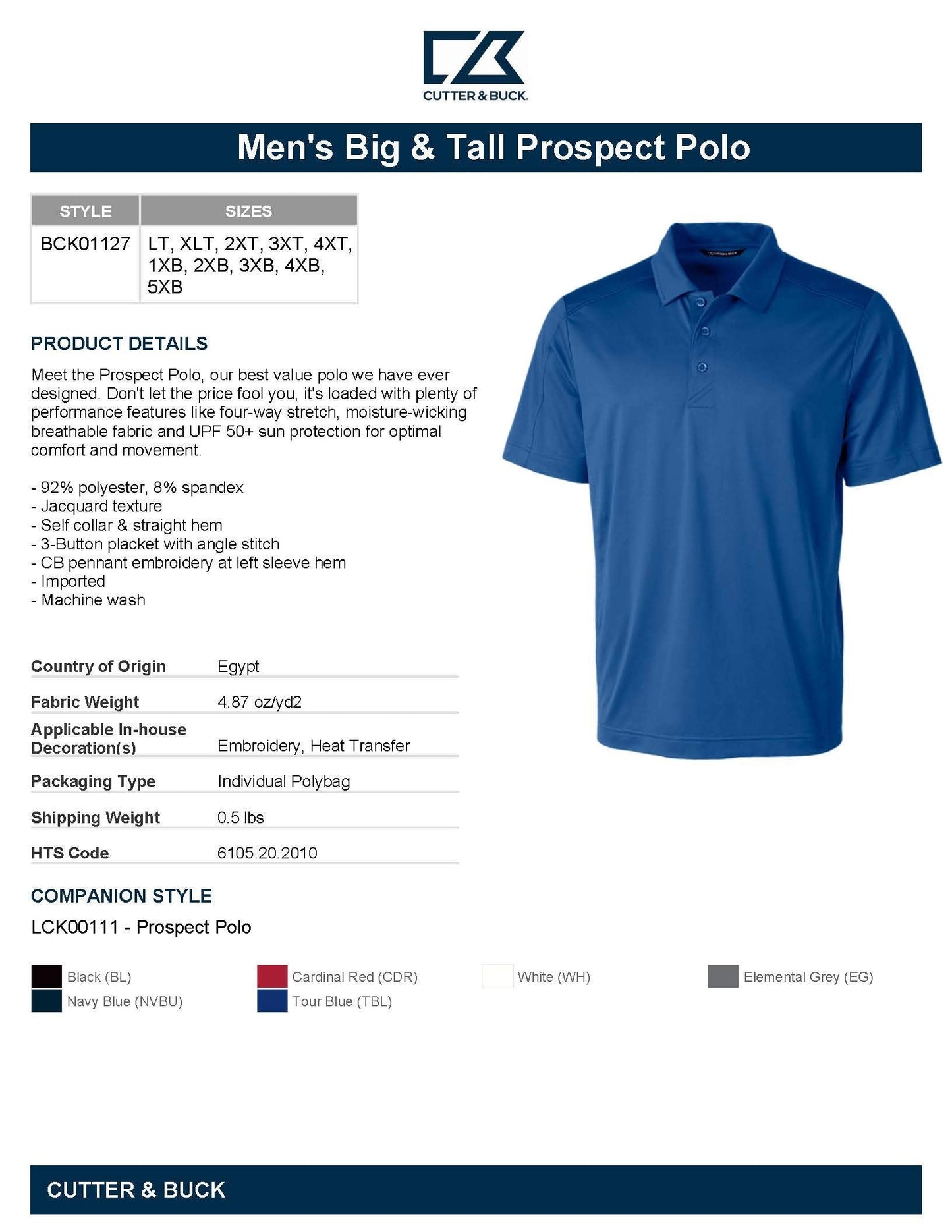 Cutter & Buck Mens Prospect Textured Stretch Polo Shirt, White, X-Large Tall US