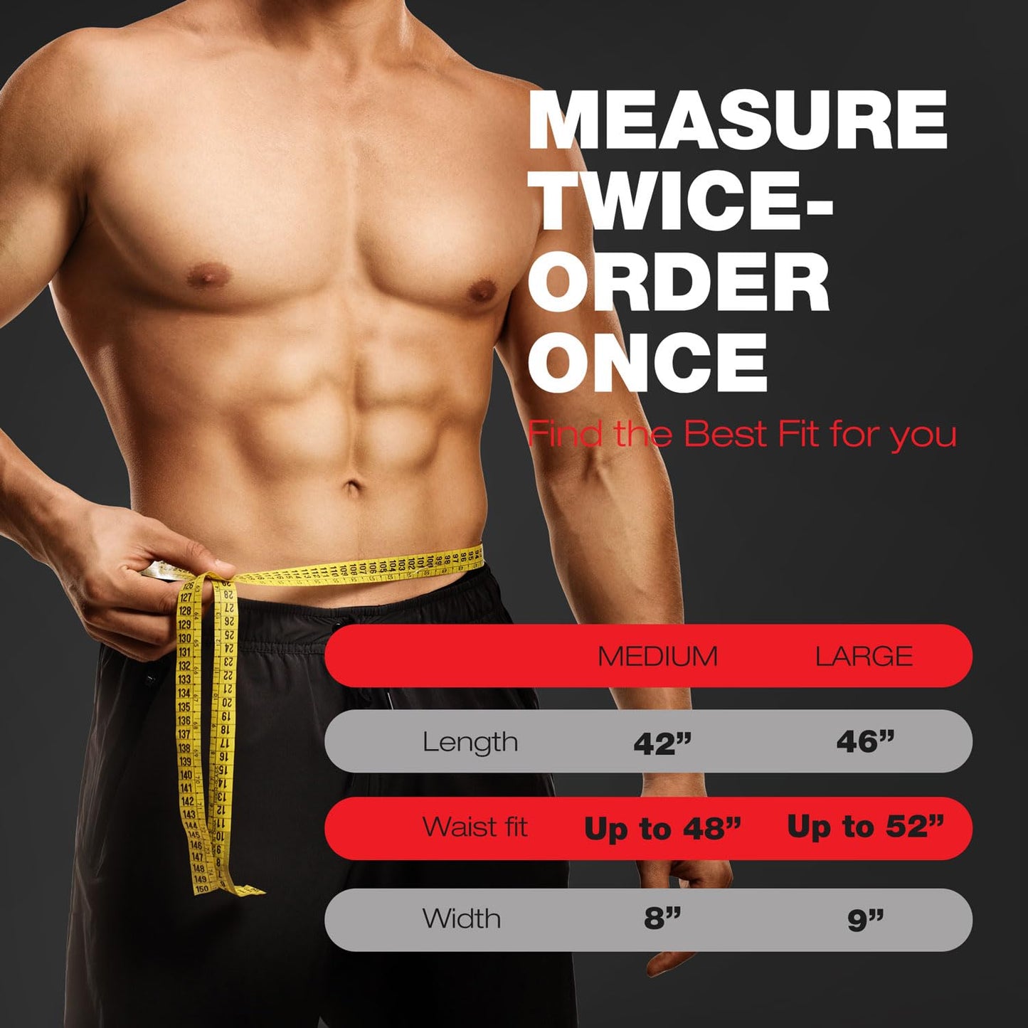 ActiveGear Waist Trimmer Belt for Stomach and Back Lumbar Support, Medium: 8" x 42" - Red