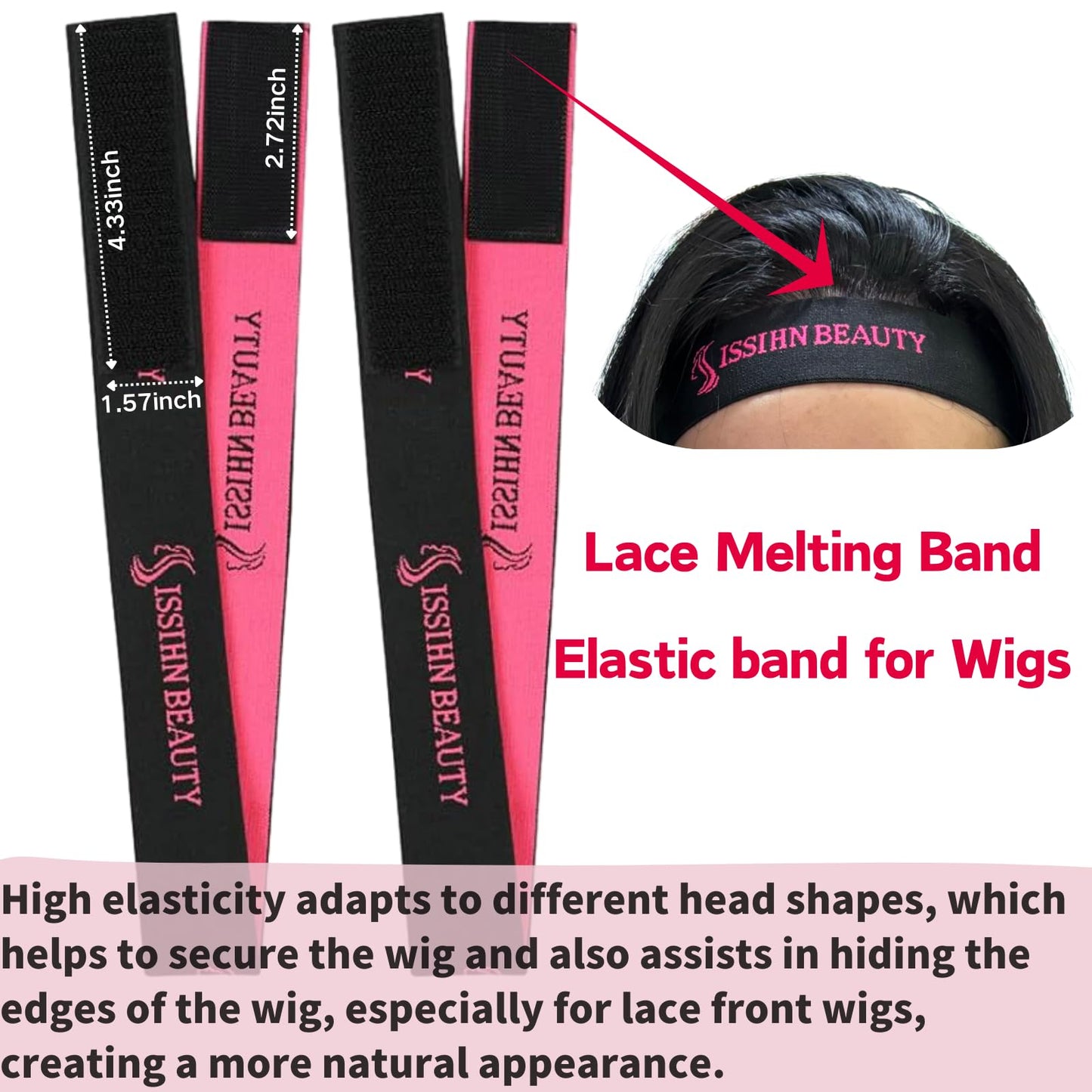 Lace Wig Grip Cap for Women - Small Size Snug Fit 4x5 Transparent Swiss Lace Non-slip Glueless Wig Gripper with Ear-Cutouts Adjustable Velcro Headband (Brown)