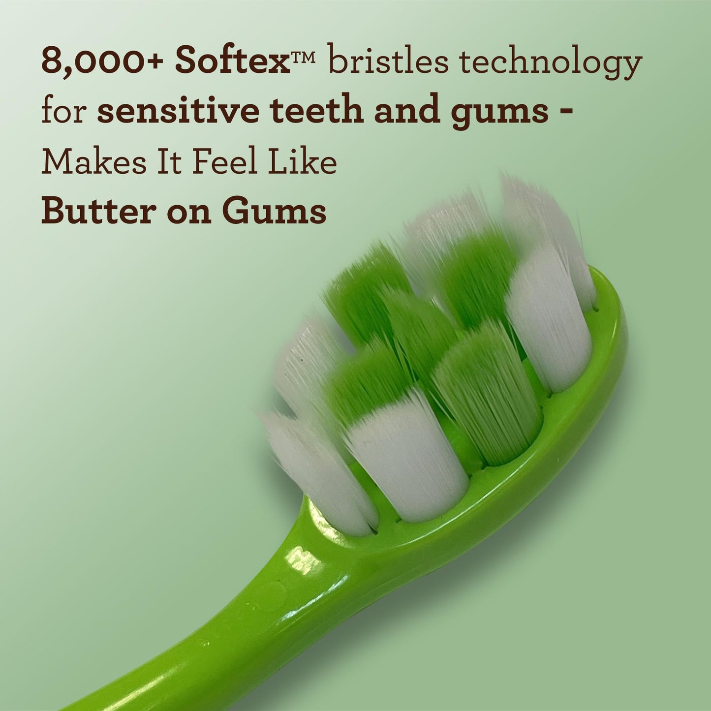 GuruNanda Butter On Gums Toothbrush Bundle with 8000+ Softex Bristles, 6 Count & Extra Soft Bristles, 2 Count