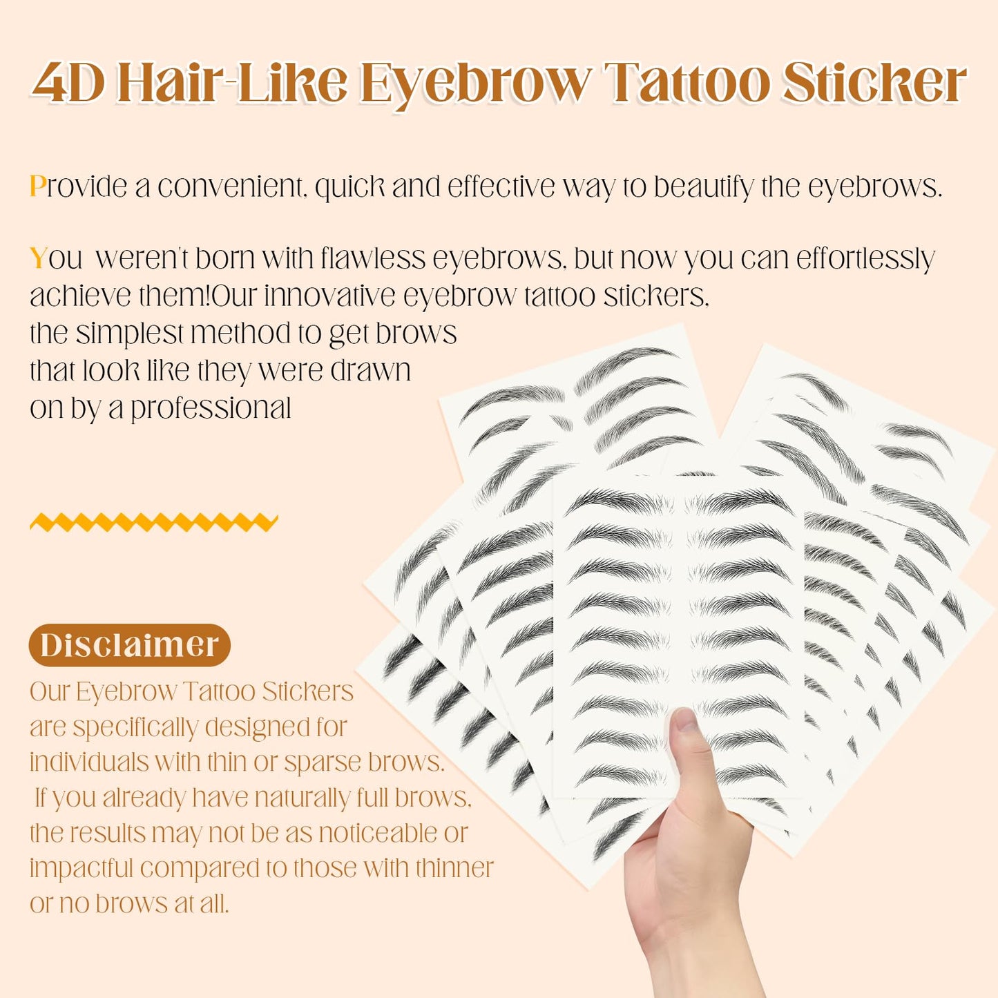 20 Sheets 180 Pairs Eyebrow Tattoo Sticker Waterproof 4D Hair-Like Natural Fake Tattoo Eyebrows Transfers Stickers Peel Off Brows Grooming Shaping Makeup Sticker for Women Girls,Black
