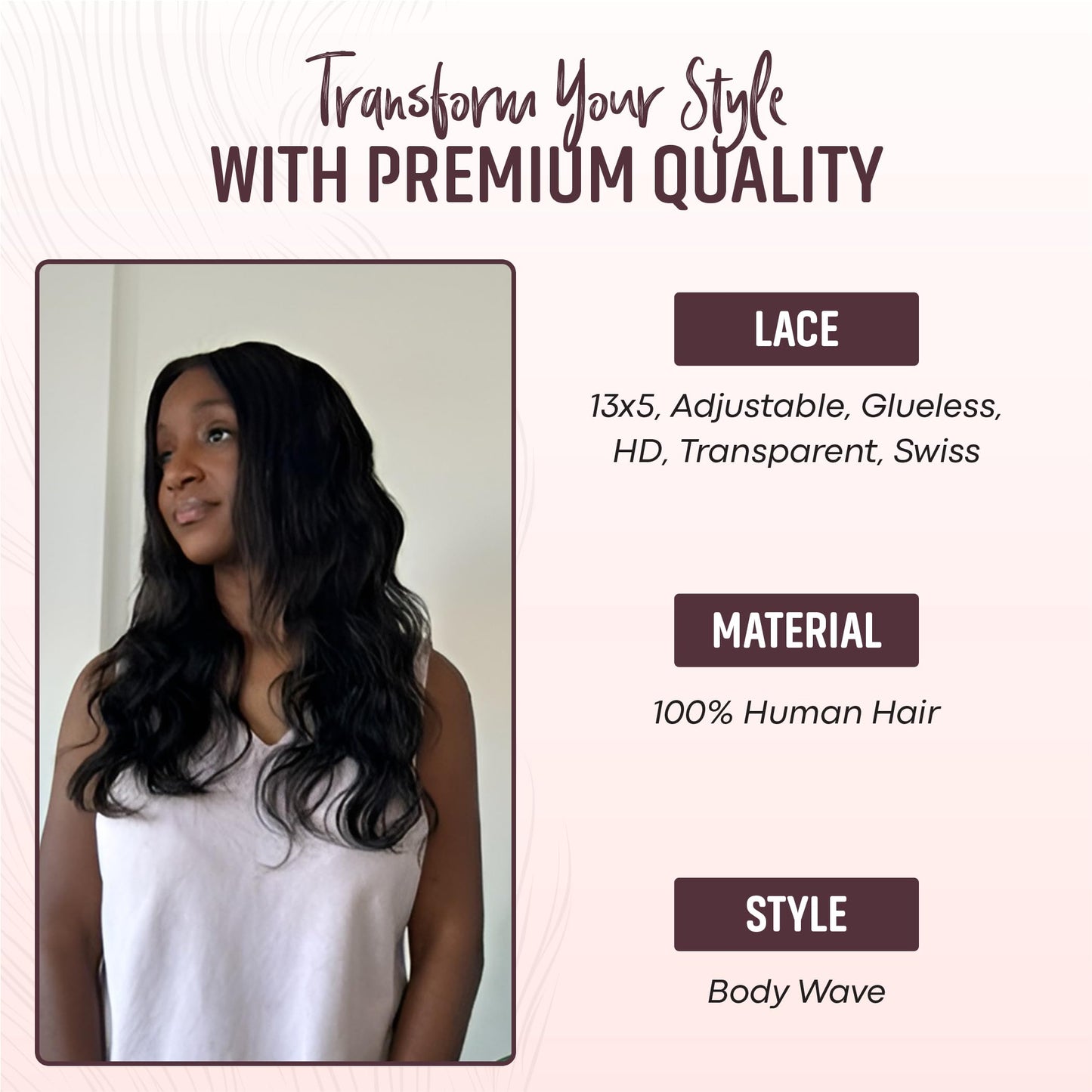 13x5 100% HD Body Wave Lace Front Wigs Human Hair for Women, 180% Density, Pre-Plucked with Baby Hair, Glueless Transparent Swiss Lace, No Synthetic Fibers (#HA - Honey Auburn, 22")