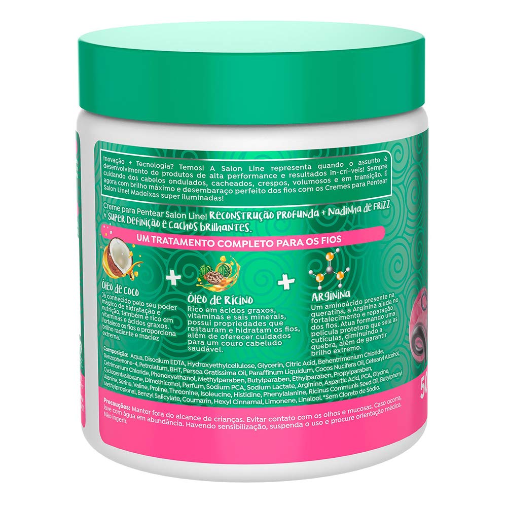 Salon Line - Linha Tratamento (Creme Para Pentear) - Reconstrucao Intensa 500 Gr Treatment (Combing Cream) Collection - Intense Reconstruction Net 17.63 Oz