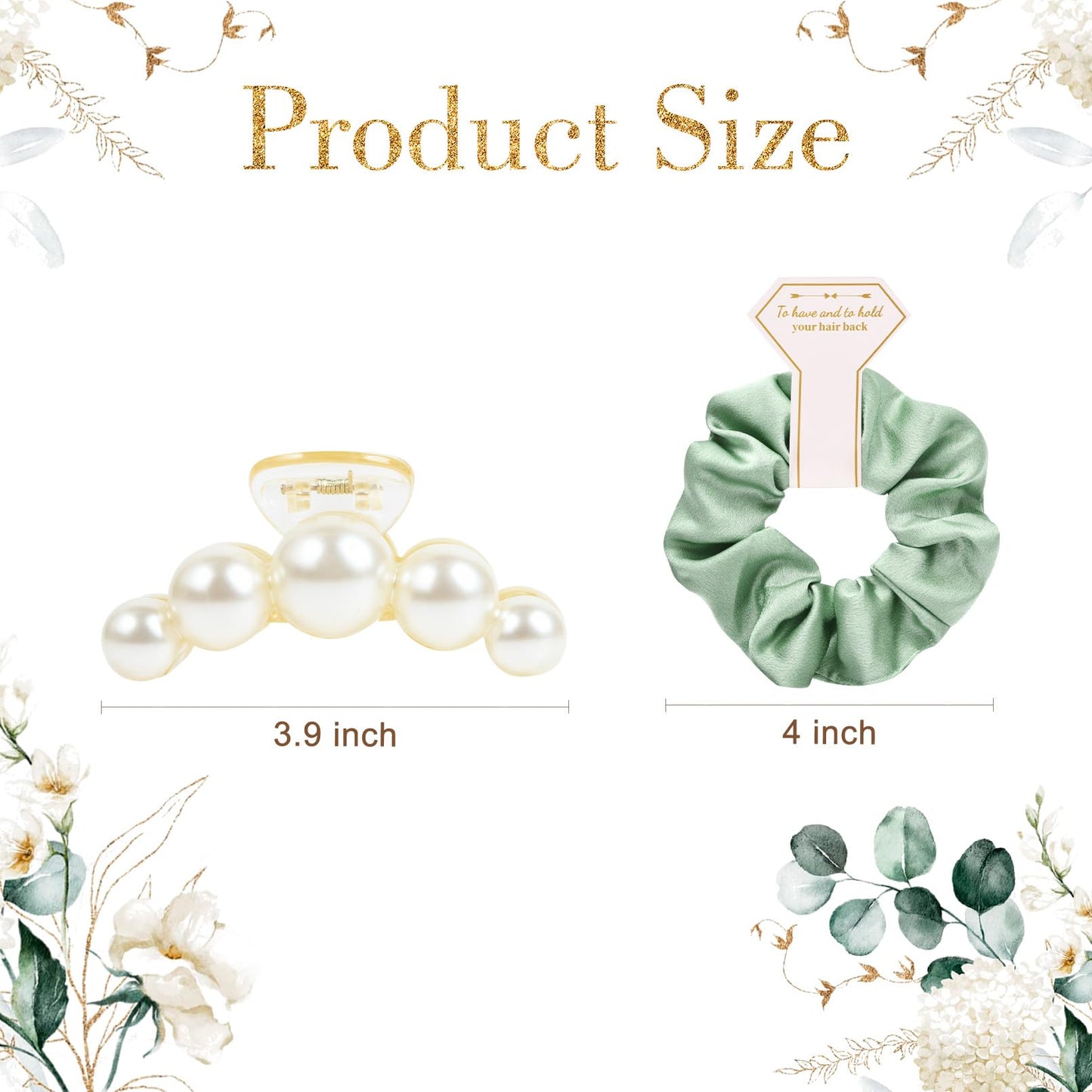 12 Pcs Bridesmaid Proposal Gifts Bridesmaid Pear Hair Claw Clips Hair Scrunchies Bridal Shower Gifts Bachelorette Party Wedding Favors Present Hair Accessories for Women (Green Series)