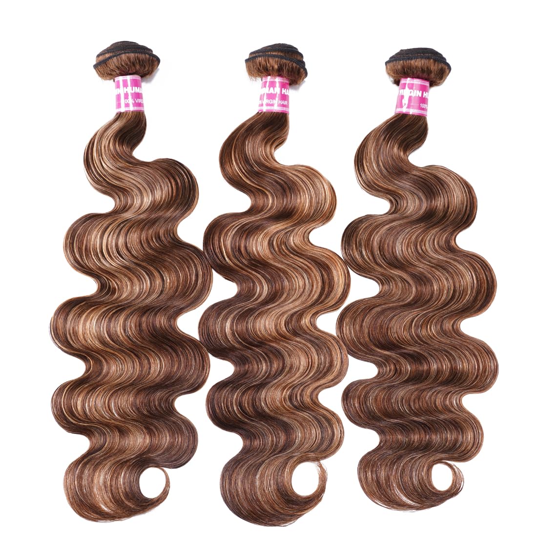 Sunber TL412 Honey Blonde Highlight Body Wave Human Hair Weave 3 Bundles for Women,12A Brazilian Remy Human Hair Bundles Balayage Colored (10” 12” 14”) Inch Human Hair Weave Sew in Extension