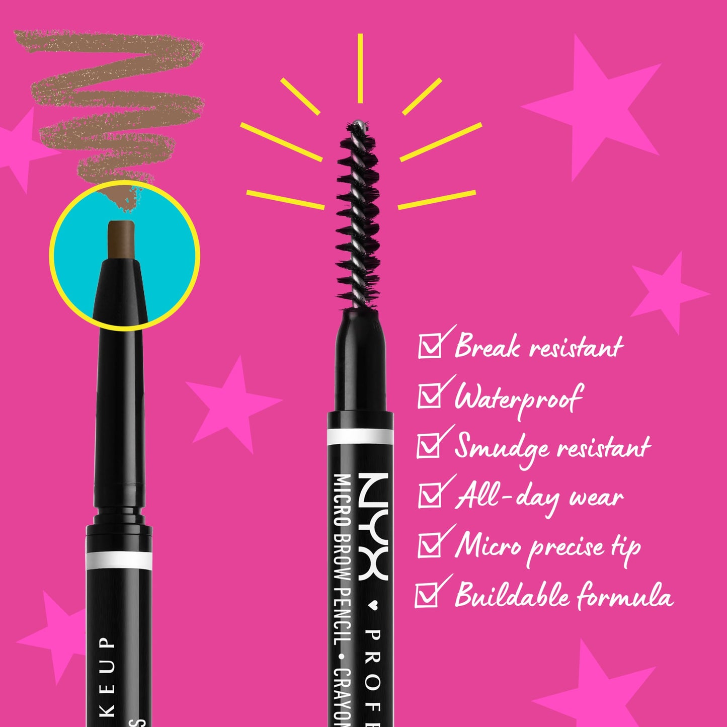 NYX PROFESSIONAL MAKEUP Micro Brow Pencil, Precise Eyebrow Pencil - Auburn