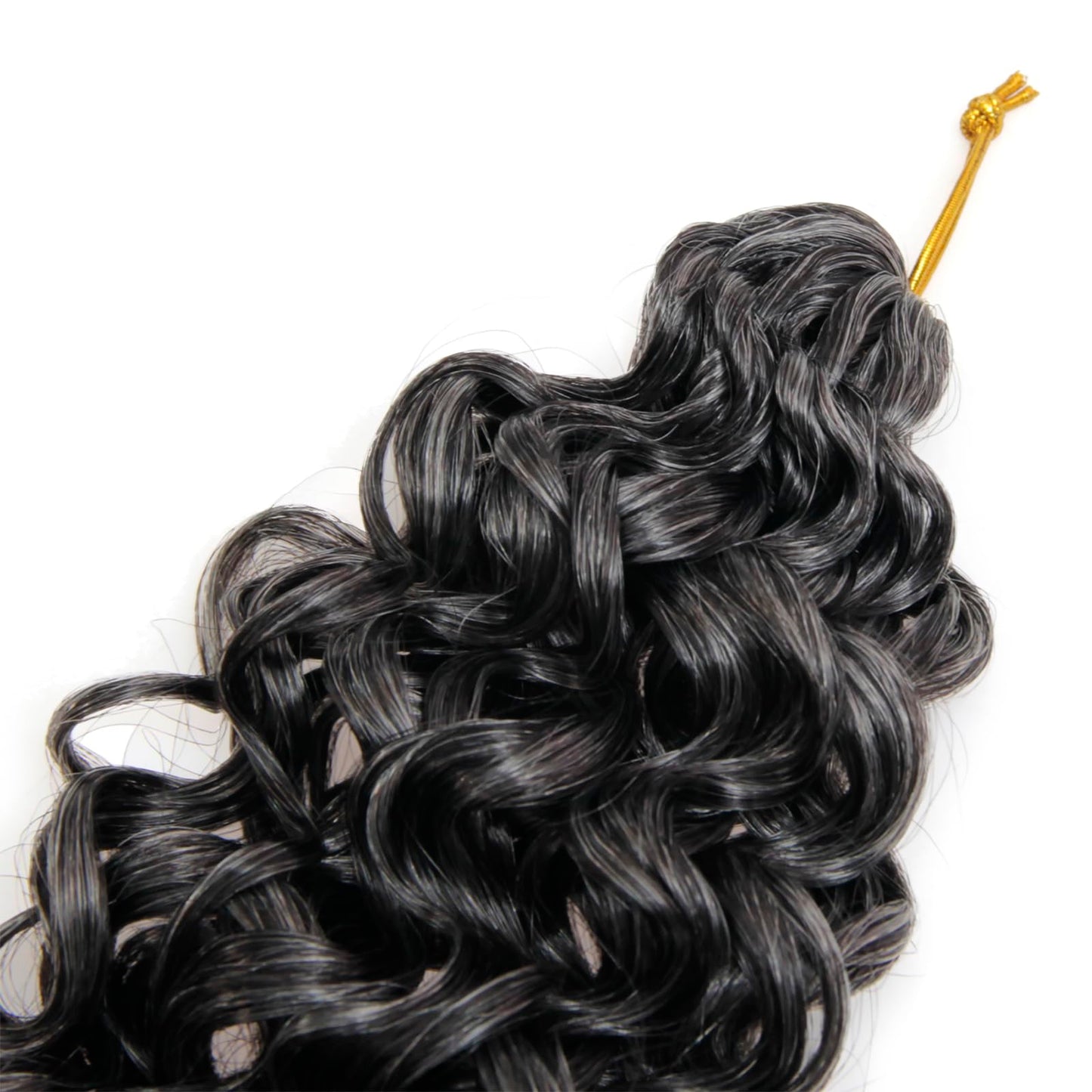 GoGo Curl Crochet Hair Water Wave Curly Crochet hair for Women Grey Synthetic Bohemian Crochet Braid Deep Wave Braiding Hair Extensions (12 inch(Pack of 6), T1B/Grey)