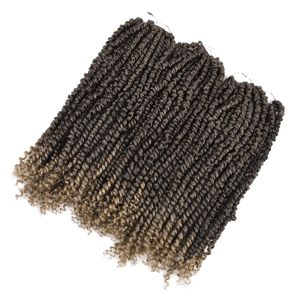 Silike Passion Twist Crochet Hair 18inch 6packs Pre-Twisted Synthetic Long Curls 12 Roots Braiding Hair Extensions For Women (18 inch, T27)