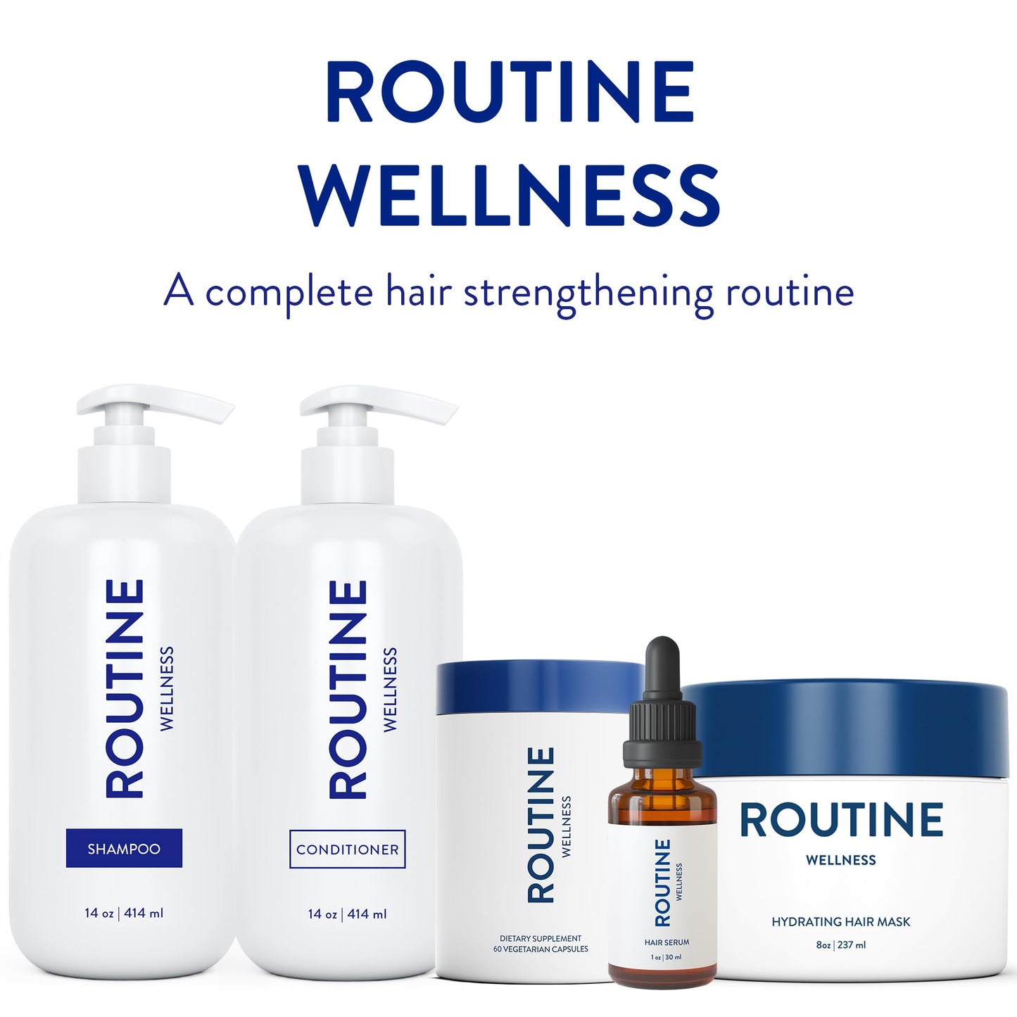 Routine Wellness Anti-Thinning Shampoo for Thinning Hair - Biotin DHT Blocker Women & Men - Color Safe Shampoo for Hair Loss & Healthy Hair - Coconut & Vanilla - 14oz
