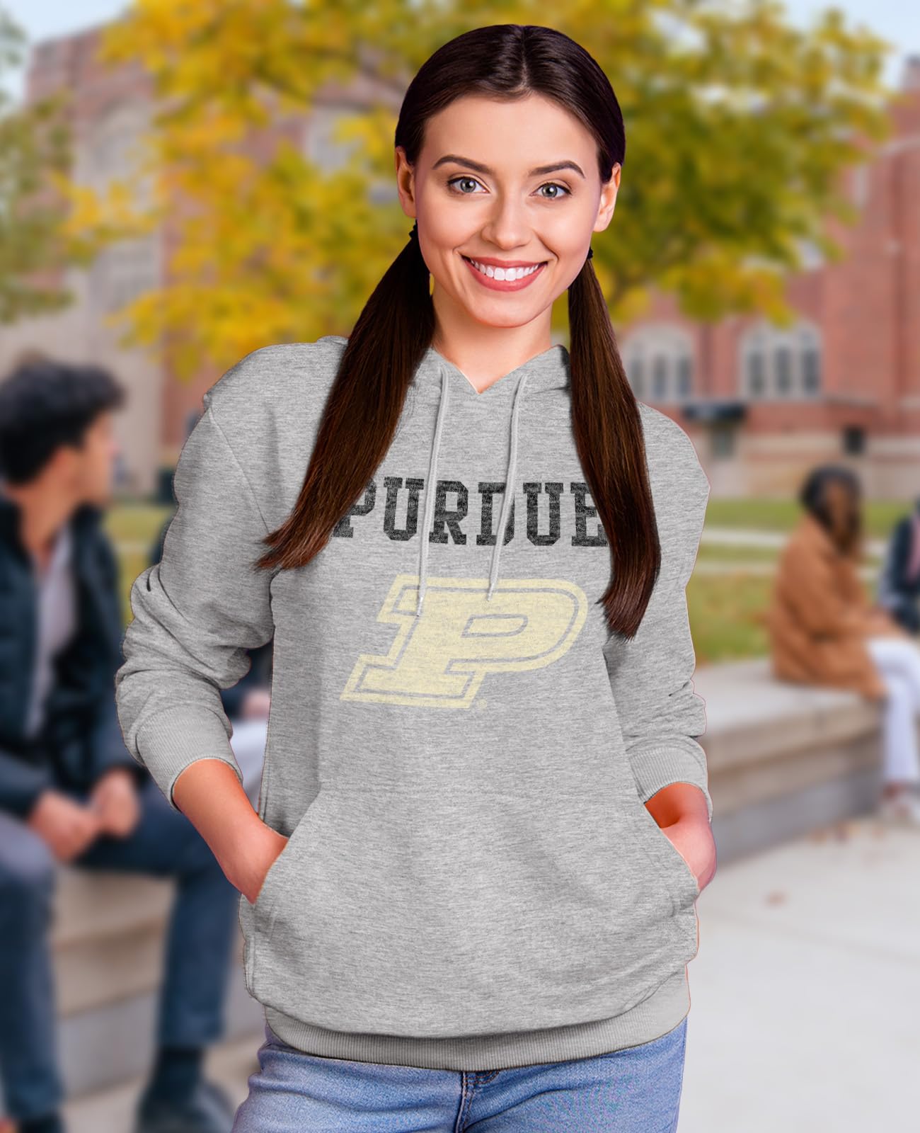 NCAA Officially Licensed Apparel Boilermakers Purdue University Apparel Unisex Logo Hoodie Purdue02H Gray Small