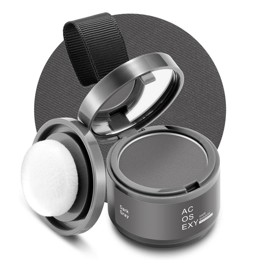 Root Touch Up Color Powder for Women and Men - Instant Coverage for Gray Hair, Thinning Hair, Bald Spots, Hairline Shadow, Eyebrows, and Beard Lines (Dark Gray)