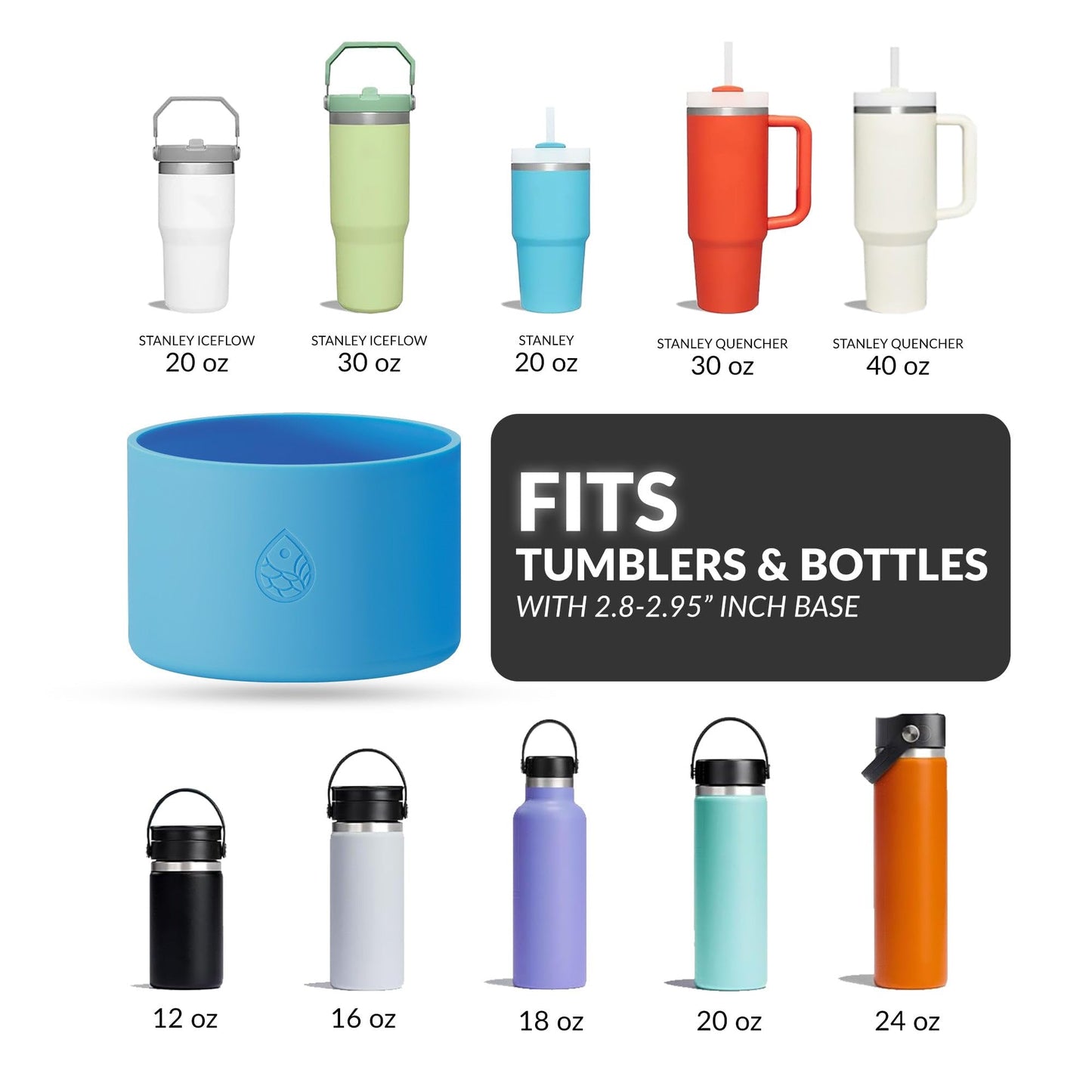 REUZBL Pastel Silicone Bottle Boot Sleeve for Stanley Tumblers 20-40oz, Hydro Flask Tumblers, Simple Modern Tumblers, Iron Flask Tumbler, Similar Tumblers, Tumbler Water Bottle Accessory