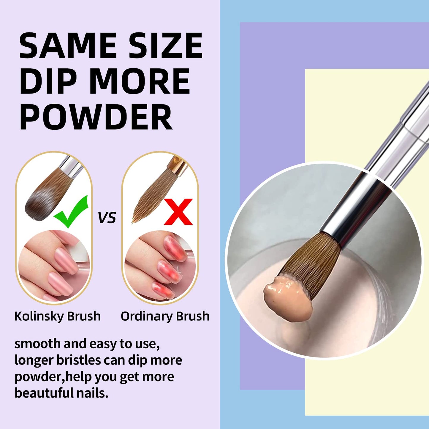 100% Kolinsky Acrylic Nail Brush Size 16,Pure Handmade Round Shape Nail Brushes For Acrylic Application,Professional Nail Art Brush Manicure for Women (#16)