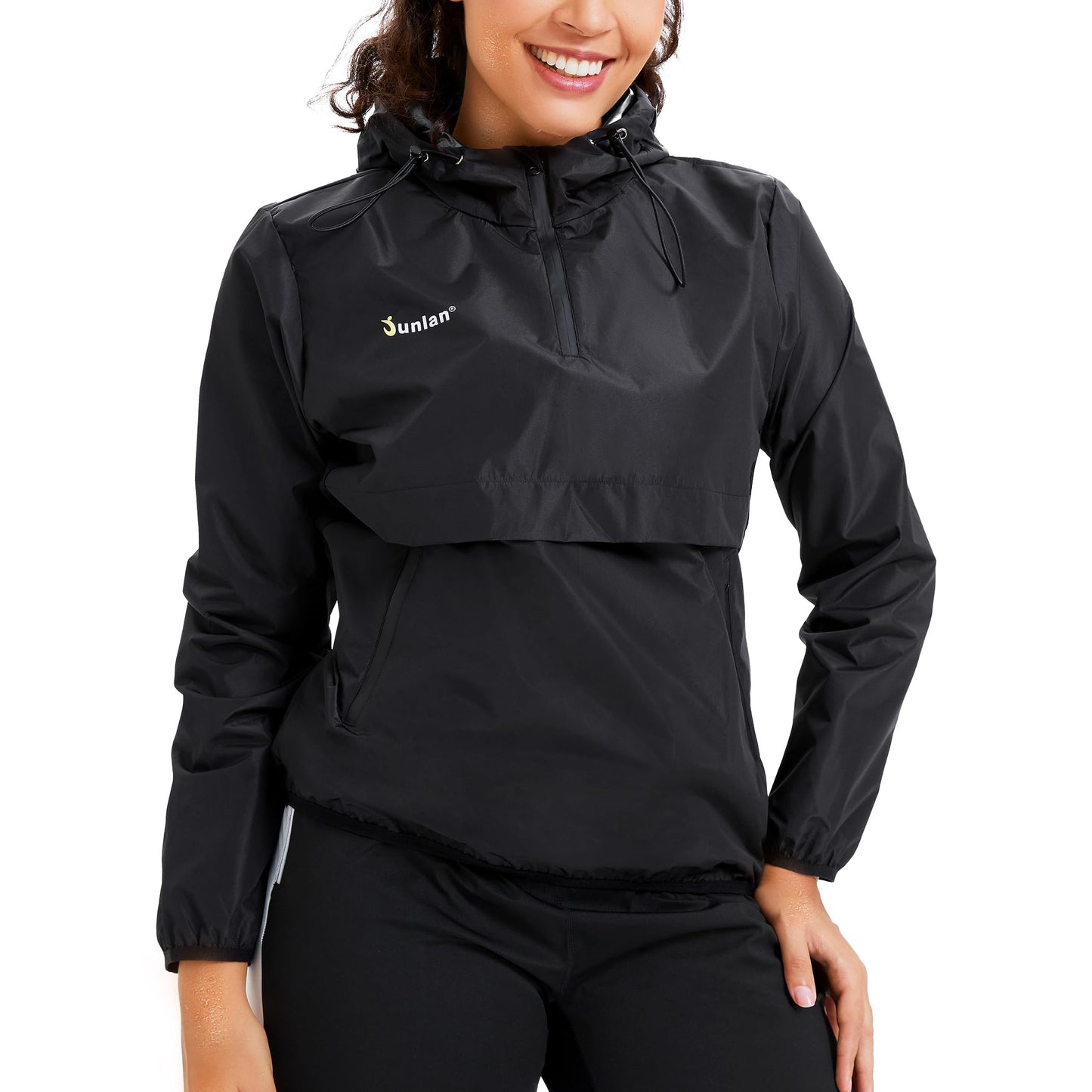Junlan Sauna Suit for Women Sweat Jacket Gym Workout Vest Sweat Suits for Women (A.Blue Tops Only,Small)