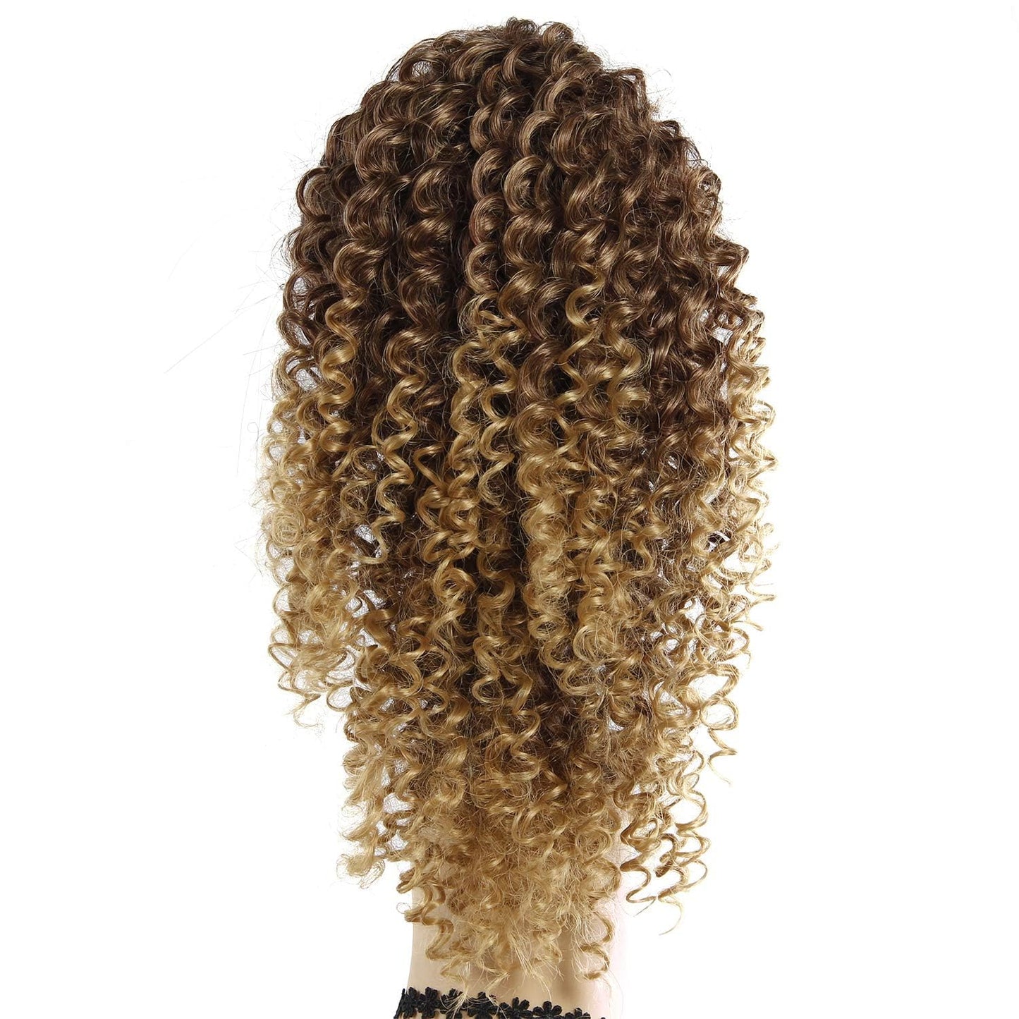 YXCHERISHAIR Curly Wavy Ponytail Ombre Blonde Drawstring Hair Extensions for Women Natural Wavy Synthetic Hairpiece for African Women Daily Use party (33/27, 10inch)